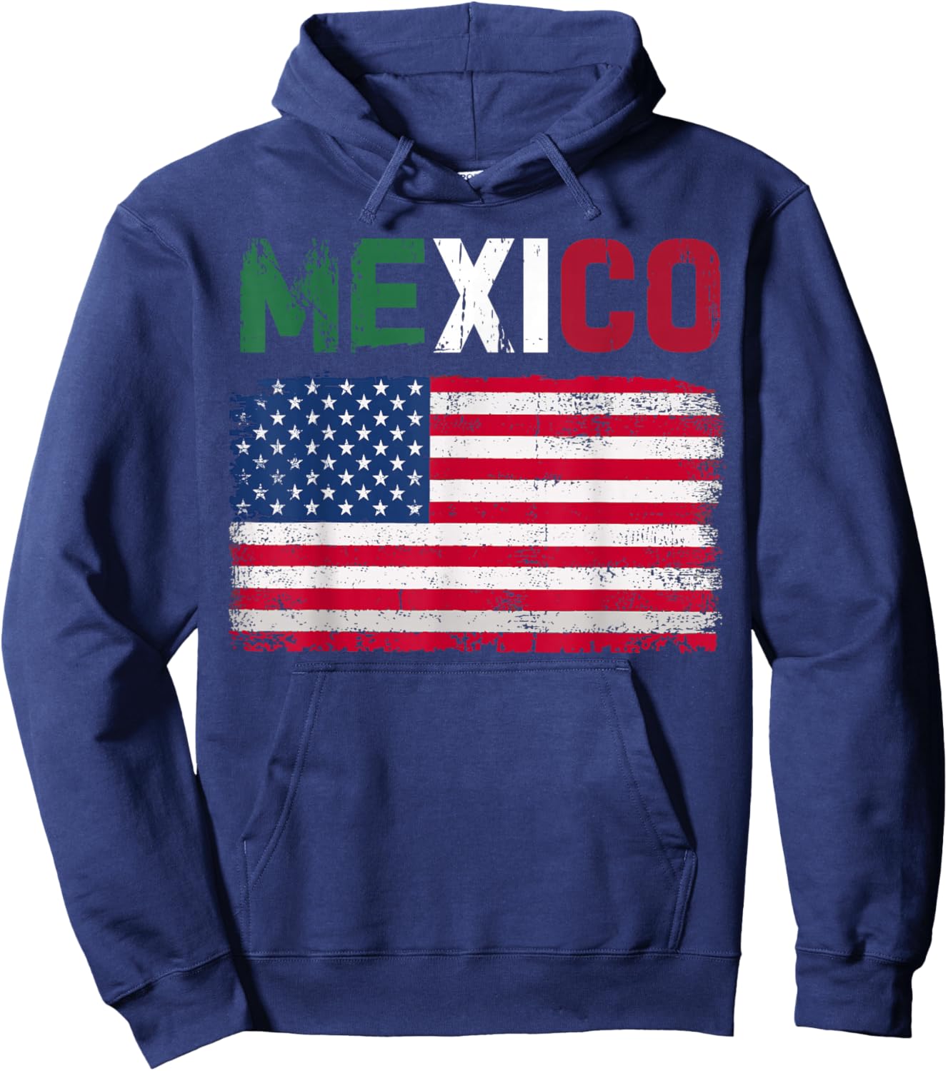 Mexico US Flag Patriot Mexican Flag American Flag Hoodie - Hoodie | Navy