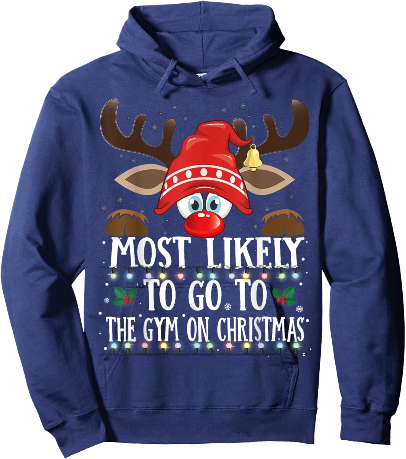 Christmas Matching Most Likely To Go To The Gym PJS Hoodie - Hoodie | Navy