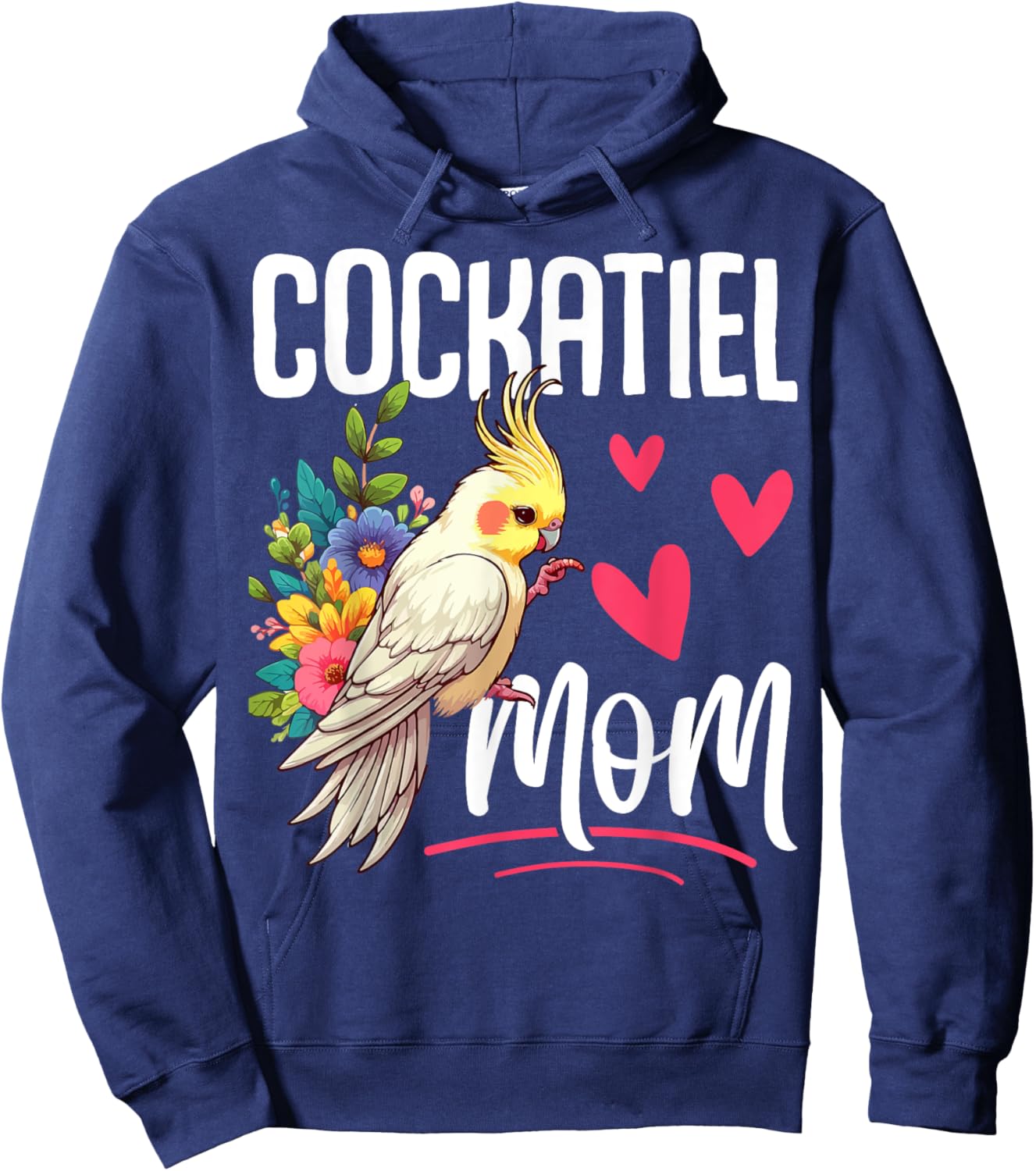 Cockatiel Mom Funny Bird Lover Women Parrot Mom Mother's Day Hoodie - Hoodie | Navy
