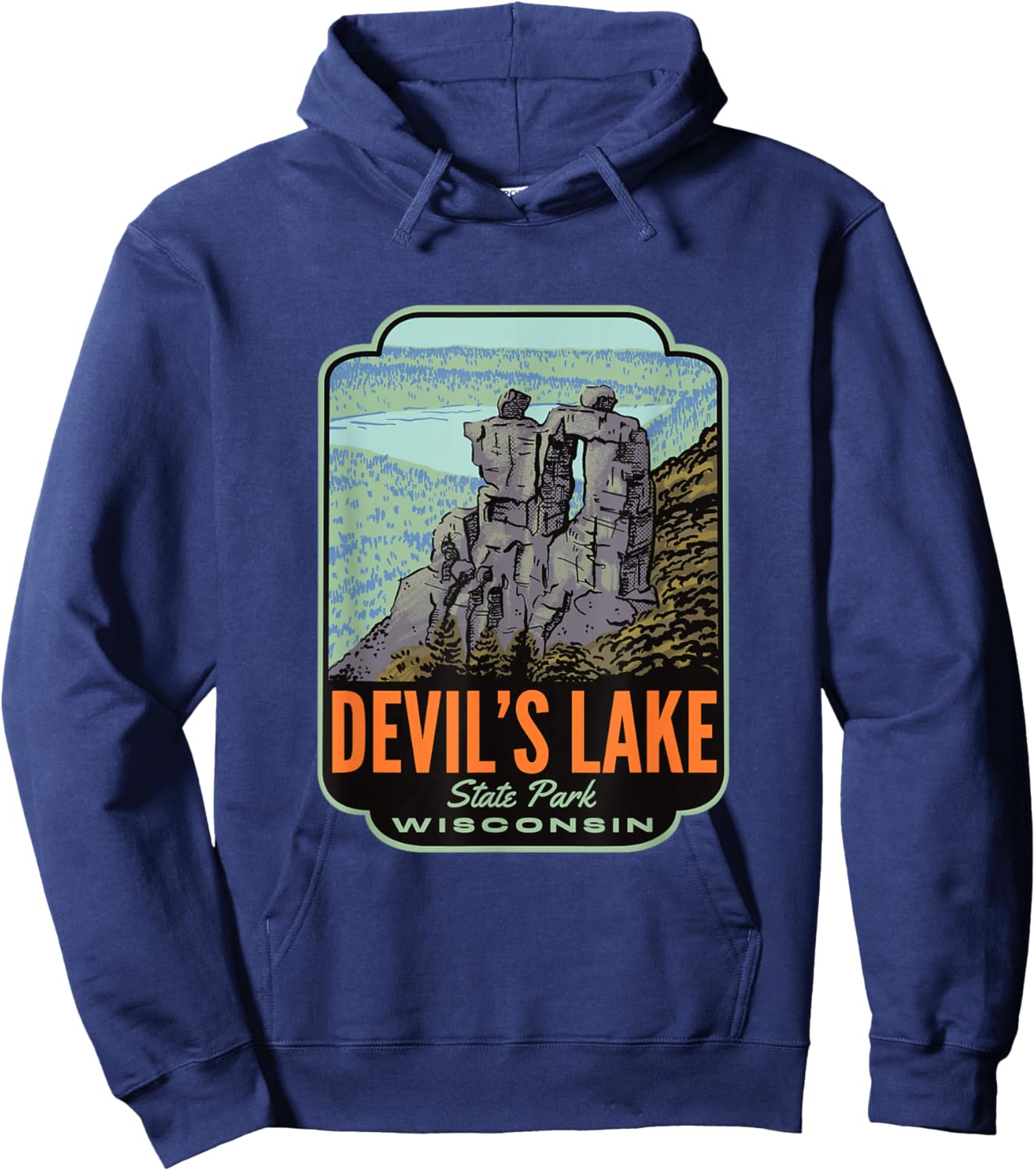 Devil's Lake State Park Wisconsin Hoodie - Hoodie | Navy