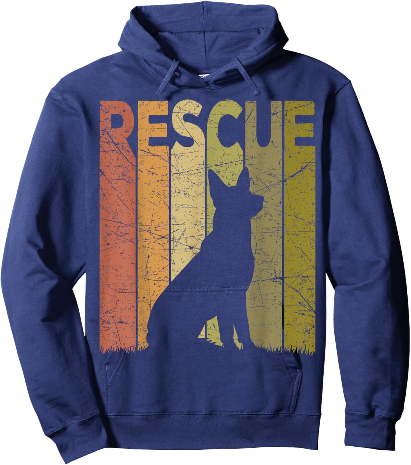 Dog Rescue Vintage Dog Rescuer Retro Dog Rescue Hoodie - Hoodie | Navy