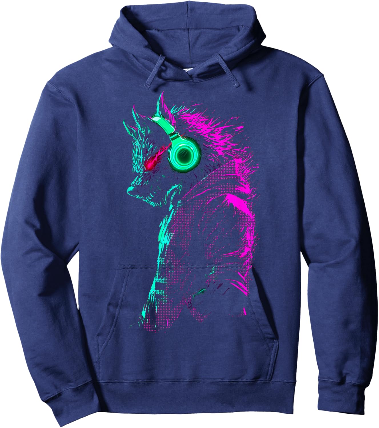 Werewolf Music Headphones Hoodie - Hoodie | Navy
