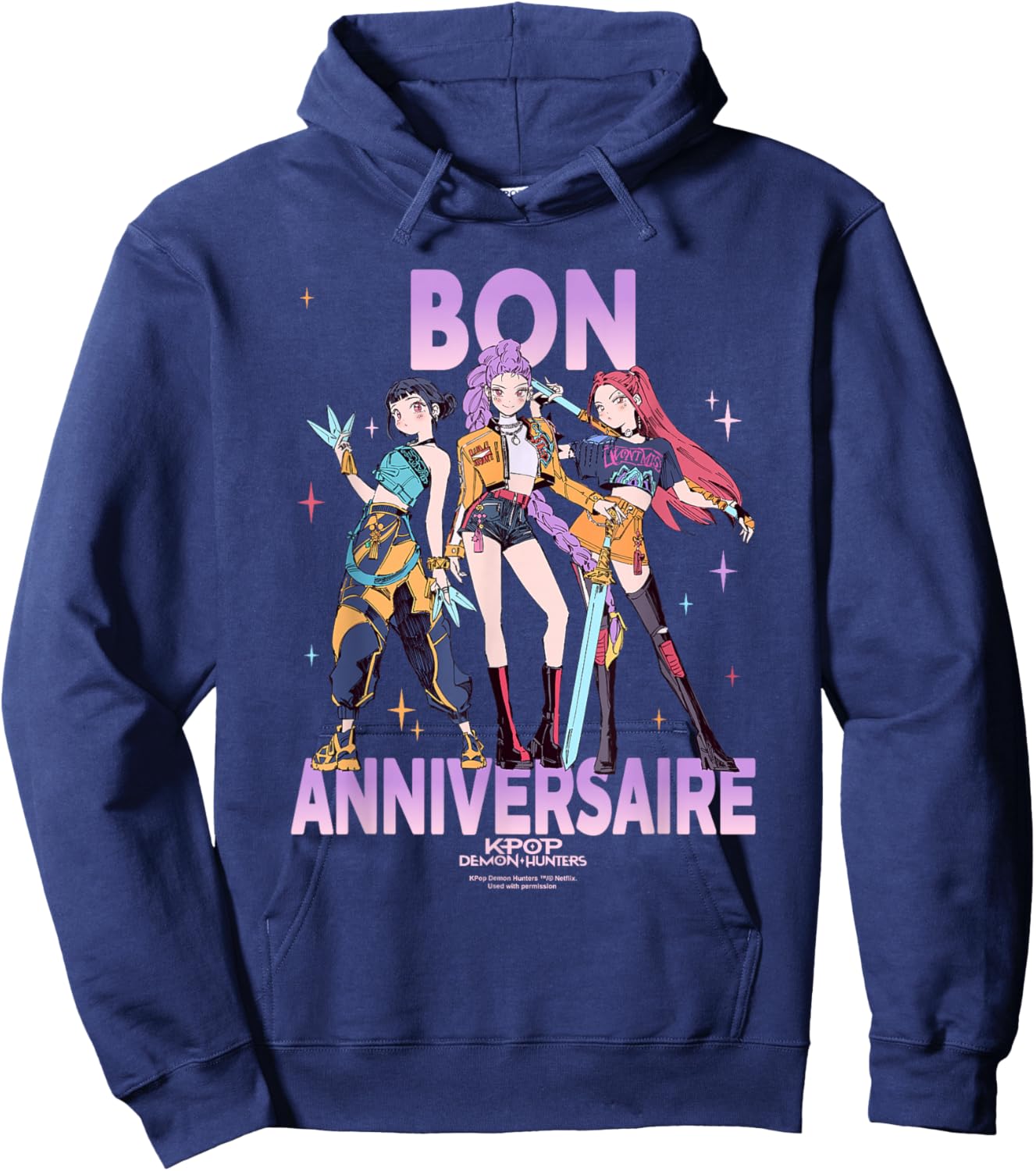 Kpop Demon Hunters Huntrix Happy Birthday Birthday Hoodie - Hoodie | Navy