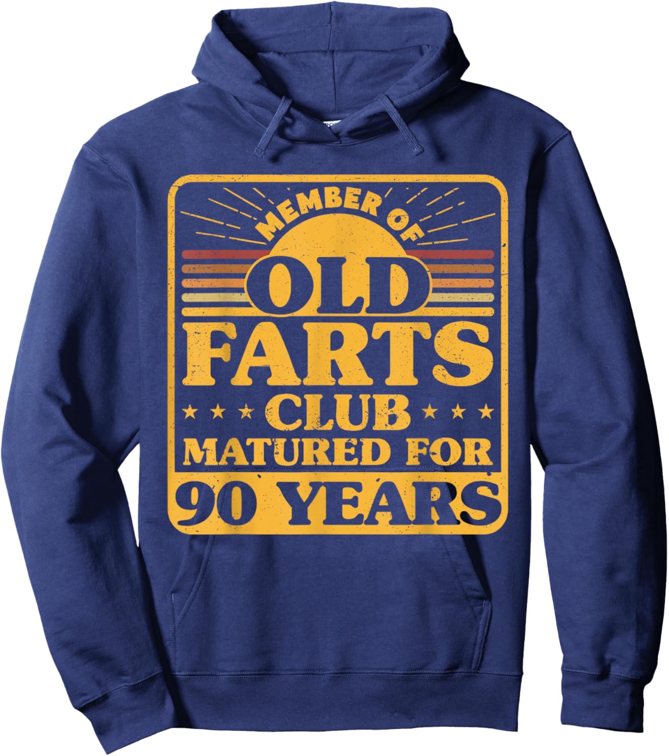 90th Birthday Men Old Farts Club Matured for 90 Years Hoodie - Hoodie | Navy