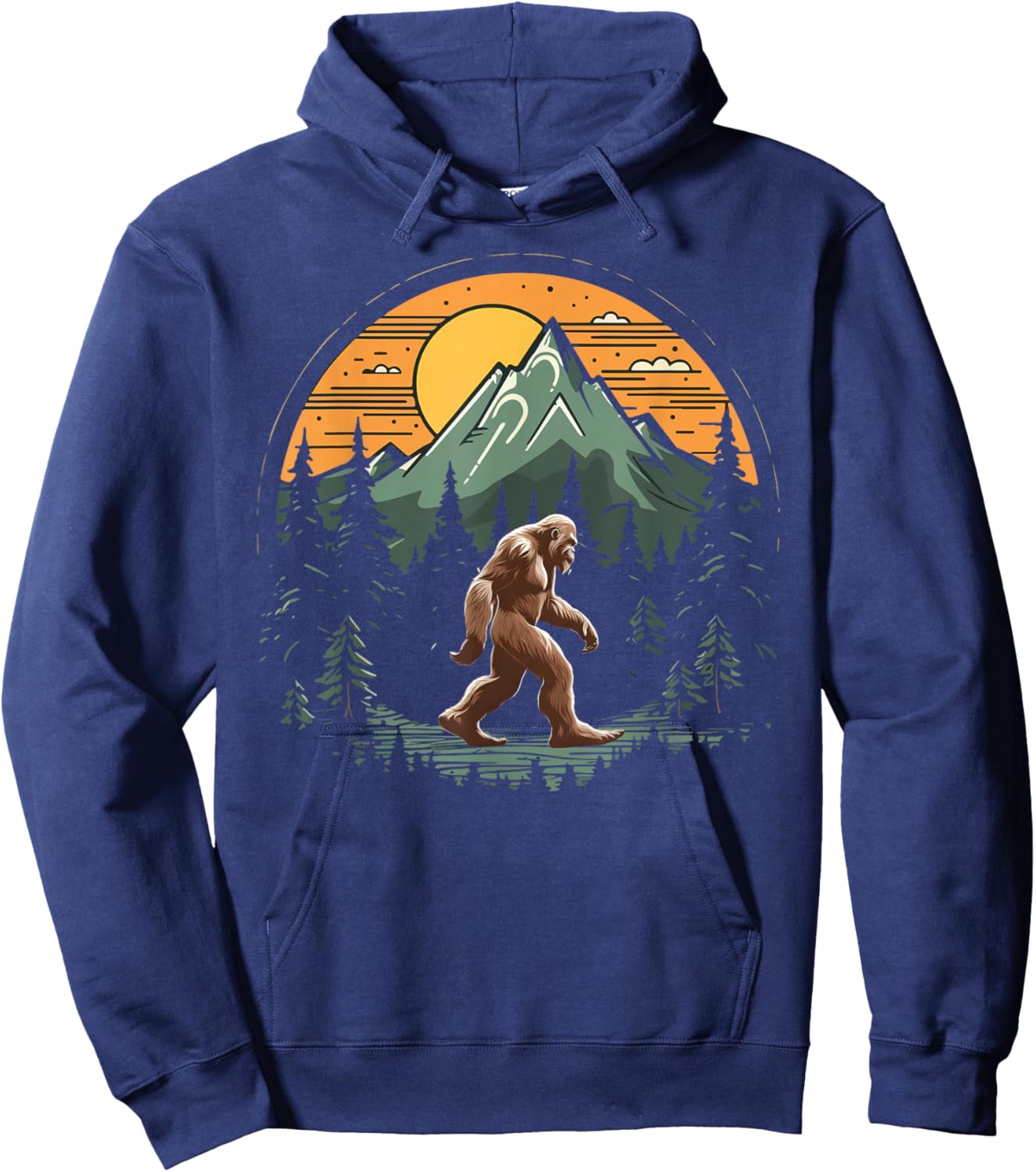 Bigfoot Believer Silhouette Sasquatch Hide And Seek Hoodie - Hoodie | Navy