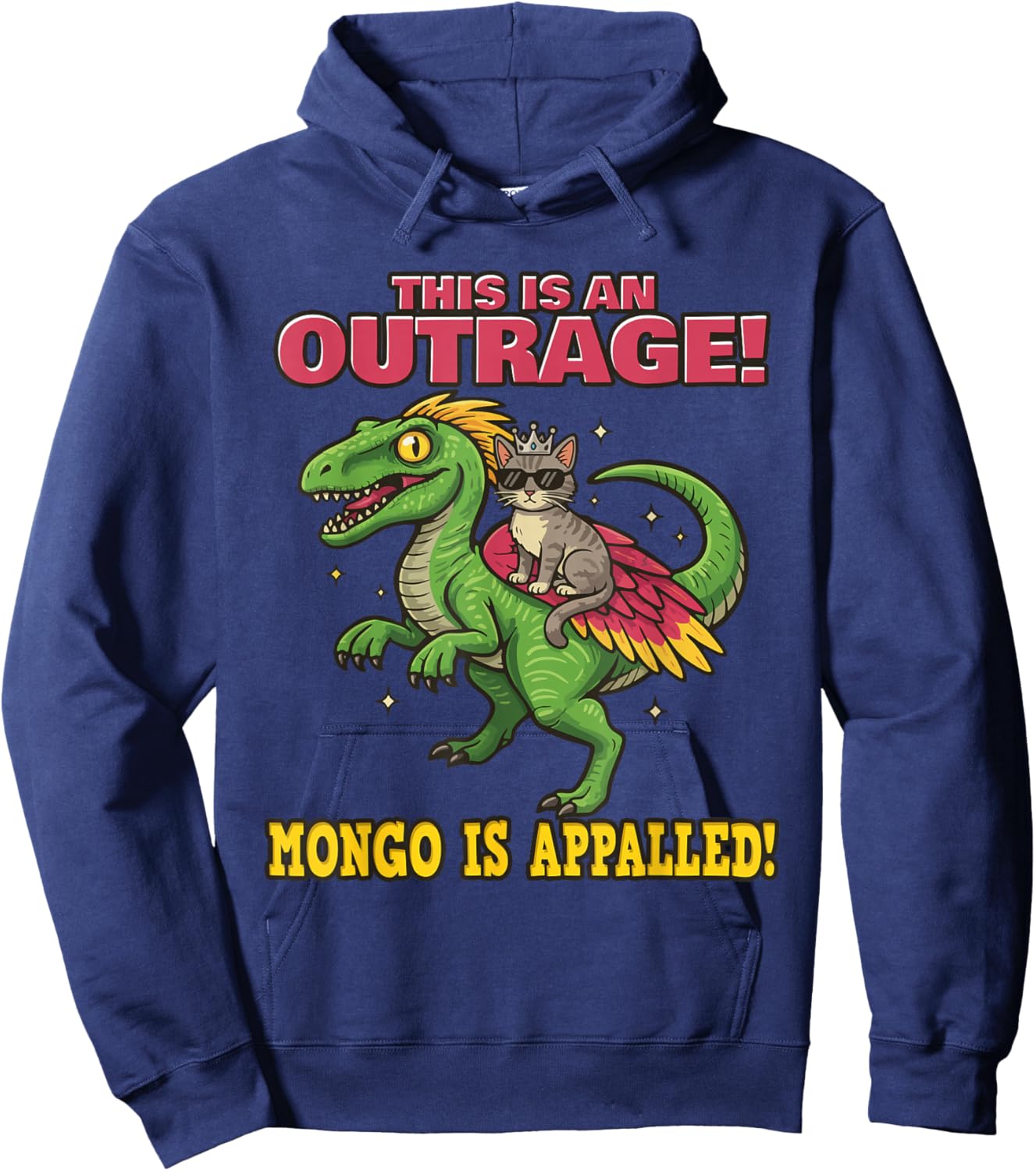 Mongo is Appalled, Princesse Chat chevauchant Dinosaure Cadeaux Hoodie - Hoodie | Navy