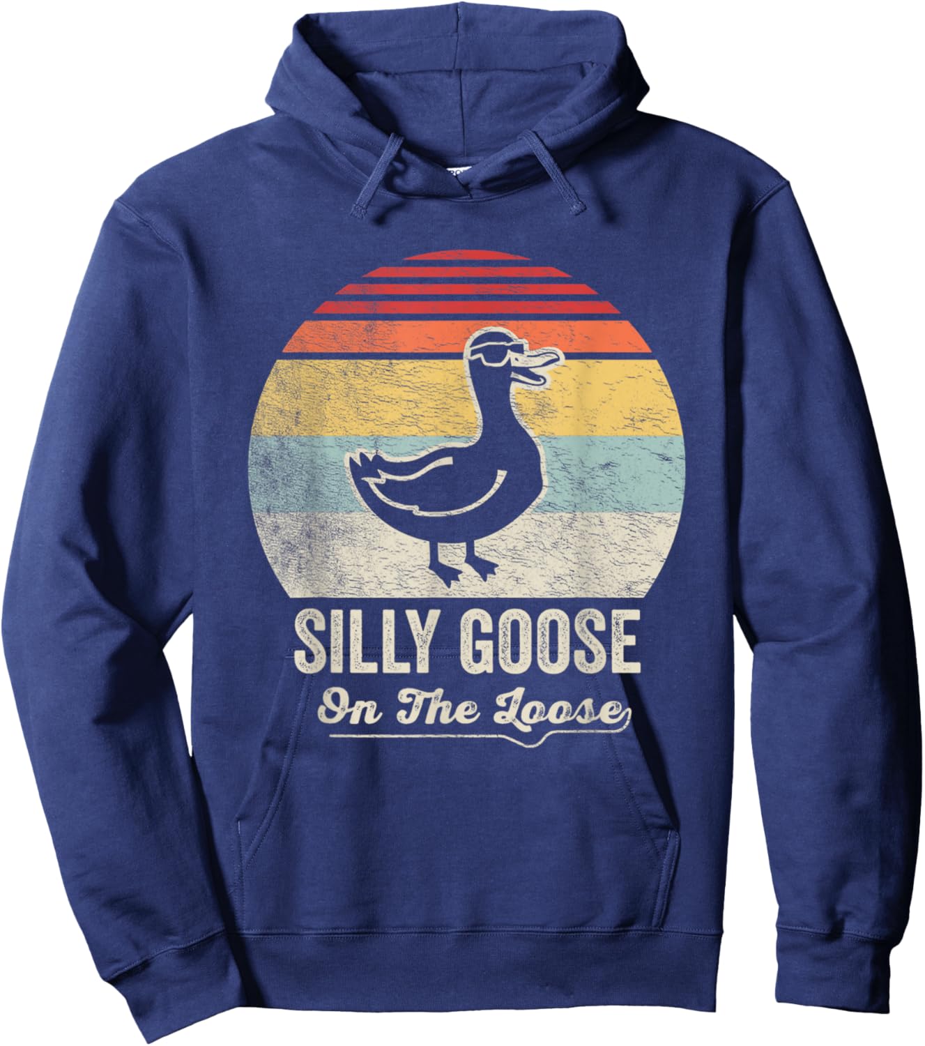 Silly Goose On The Loose Funny Retro Style Hoodie - Hoodie | Navy