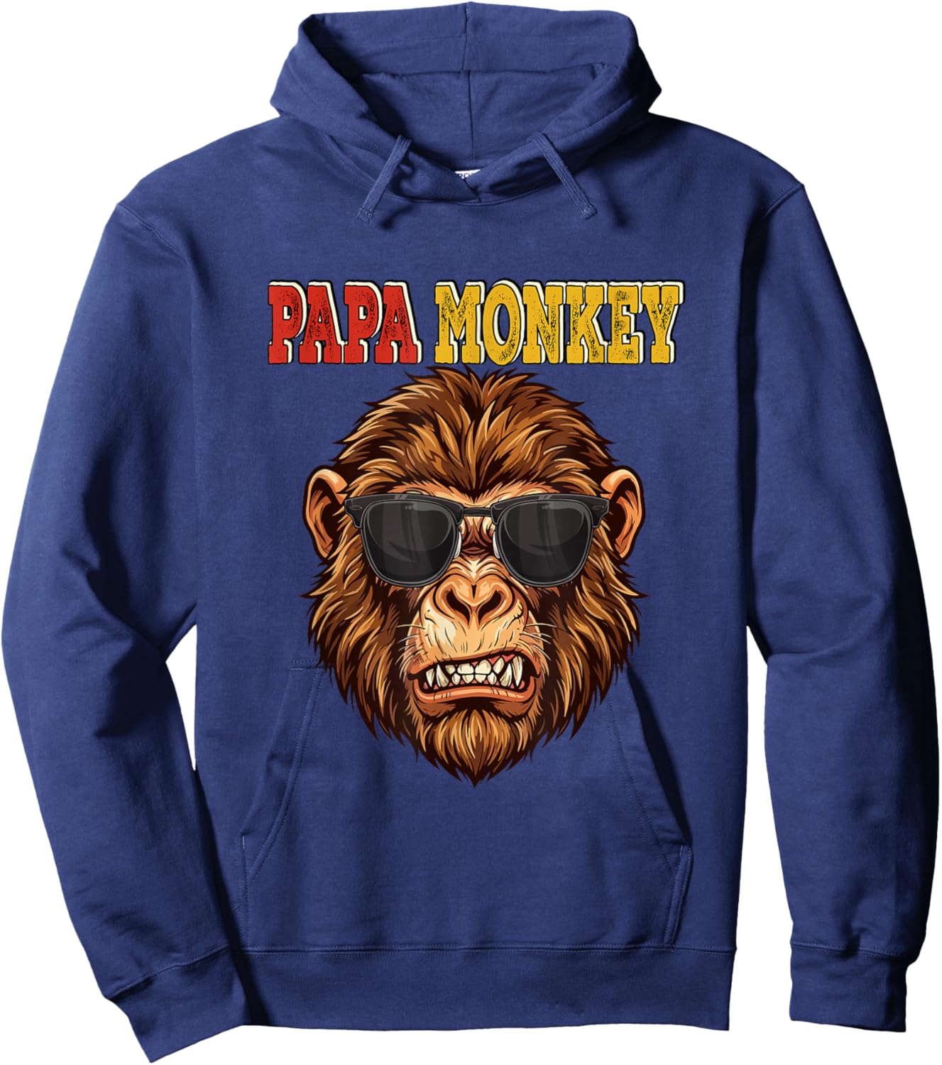 Papa Costume Monkey Sunglasses Father's Day Funny Family Hoodie - Hoodie | Navy
