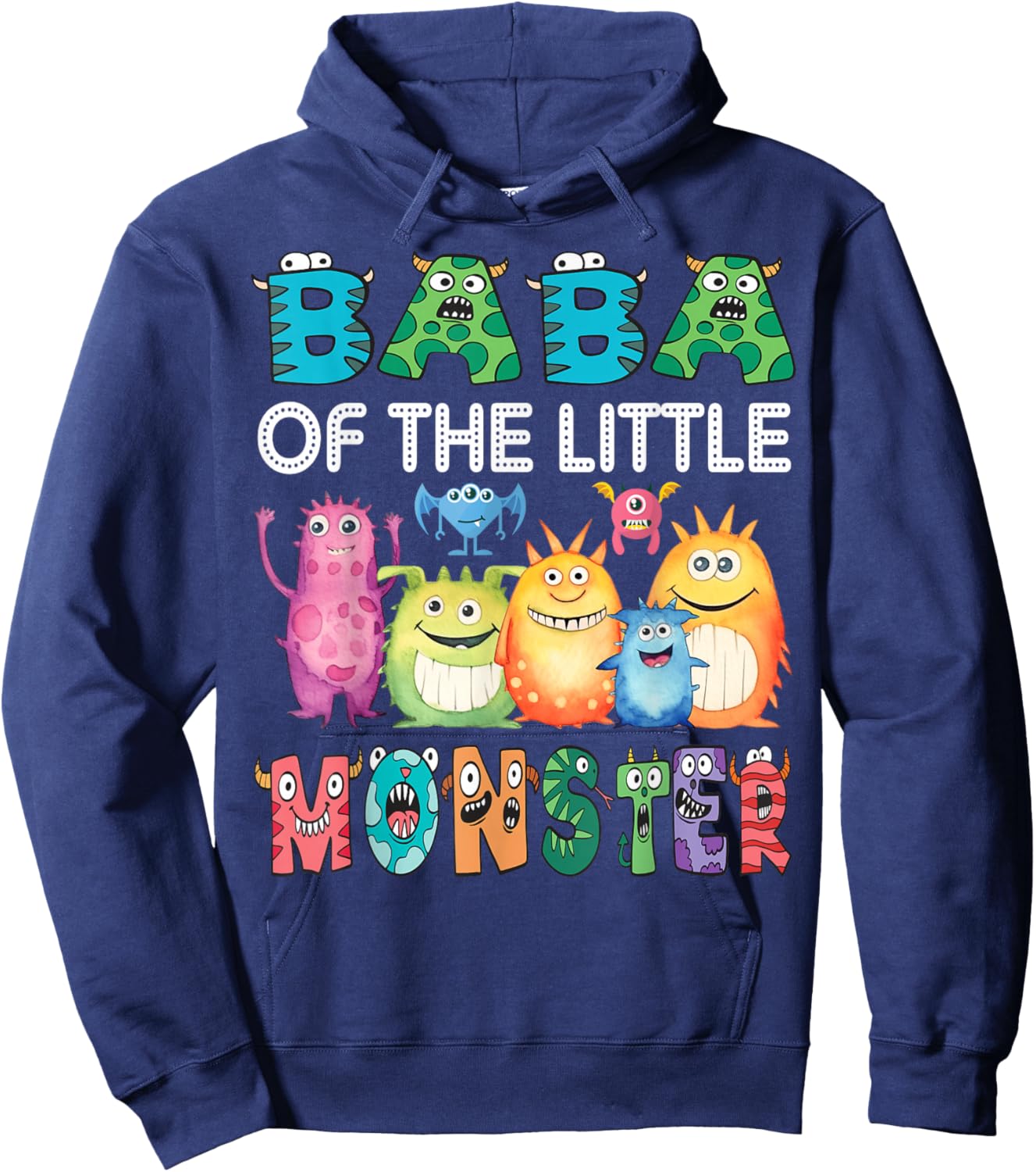 Baba Of The Little Monster Kids 1St Birthday Party Hoodie - Hoodie | Navy