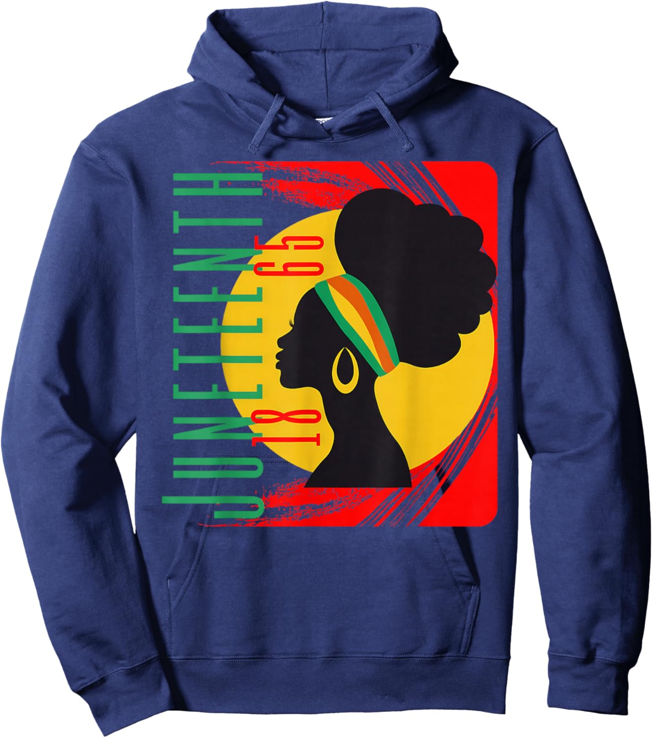 Juneteenth 1865 Freedom Day Black Women Girl African Afro Hoodie - Hoodie | Navy