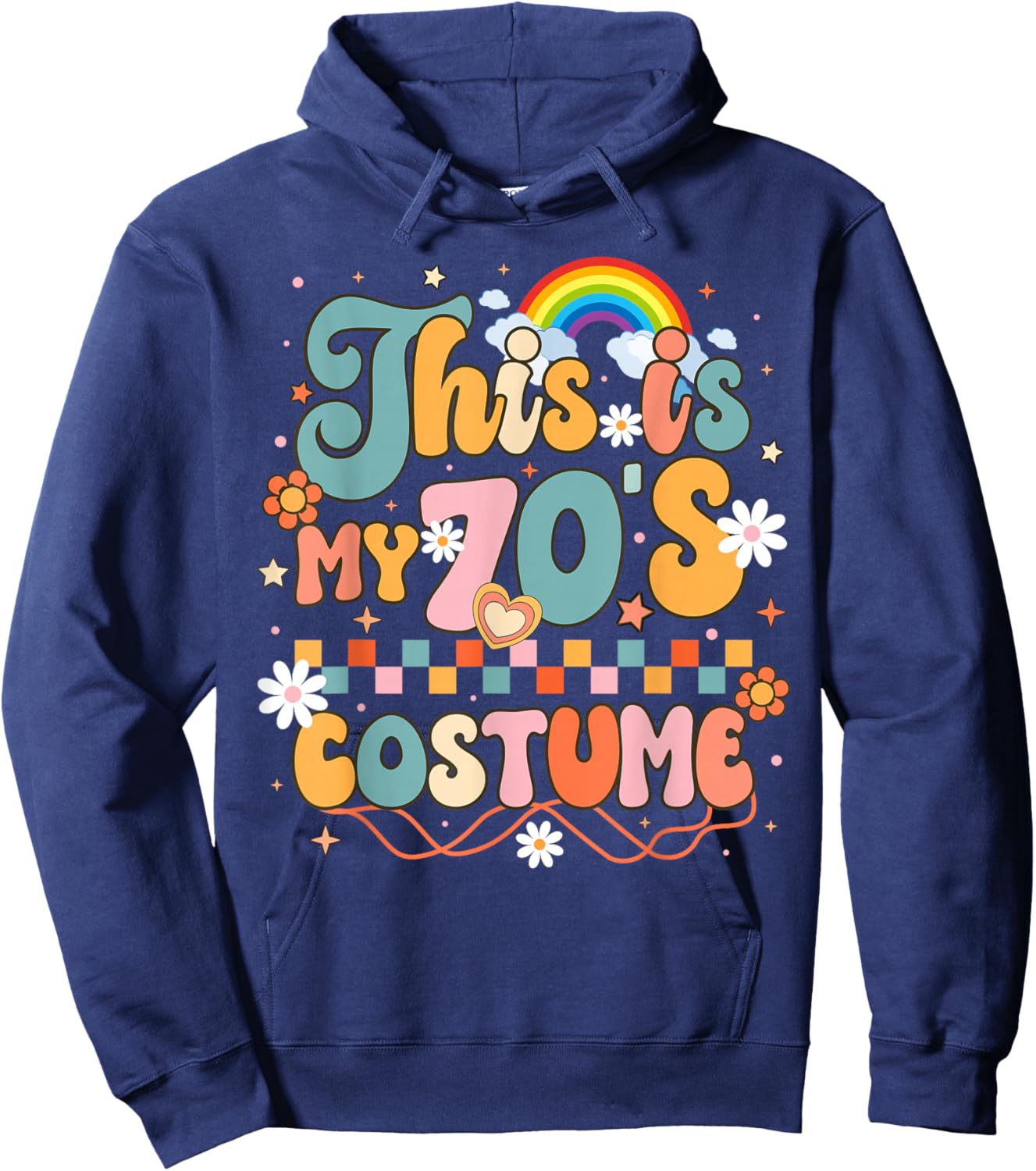 This is My 70s Costume Funny 1970s Style Party Outfit Groovy Hoodie - Hoodie | Navy