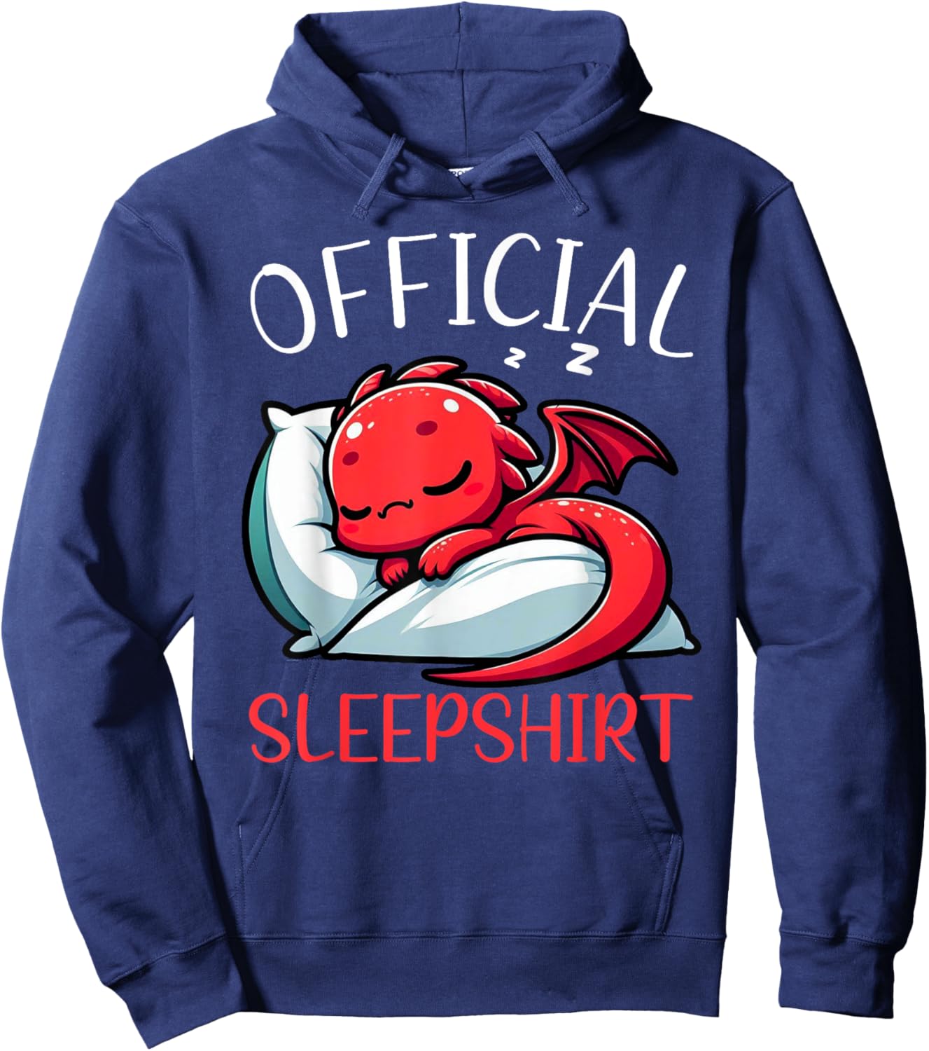 Official Sleepshirt Dragon Cute Lazy Sleepyhead Nightcap Hoodie - Hoodie | Navy