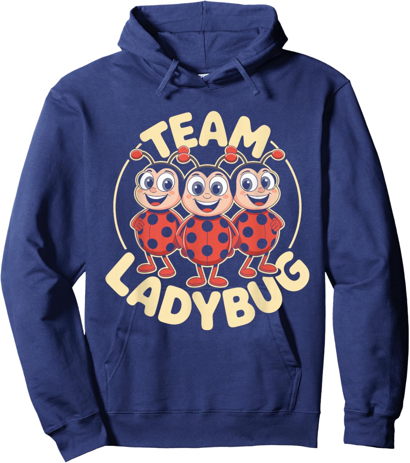Ladybug Team Funny Cartoon Garden Bug Kids Birthday Party Hoodie - Hoodie | Navy