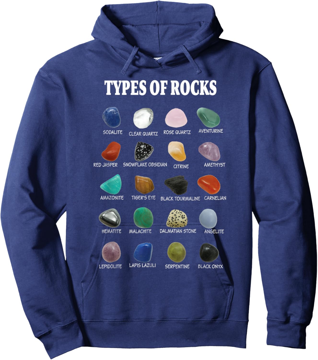 Types of Rocks Educational Geology Minerals Gemology Hoodie - Hoodie | Navy