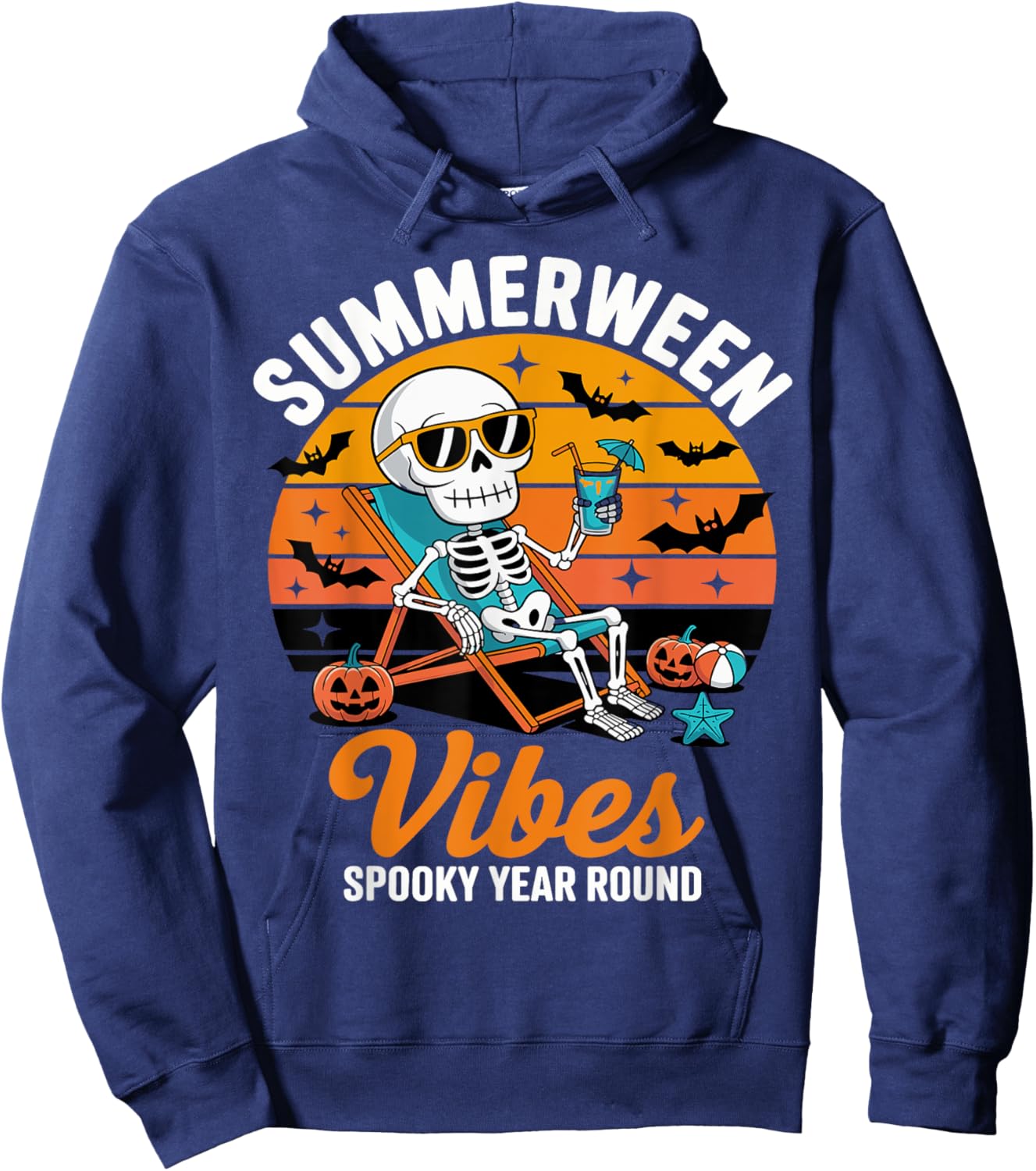 Summerween Spooky Summer summerween party Halloween Summer Hoodie - Hoodie | Navy