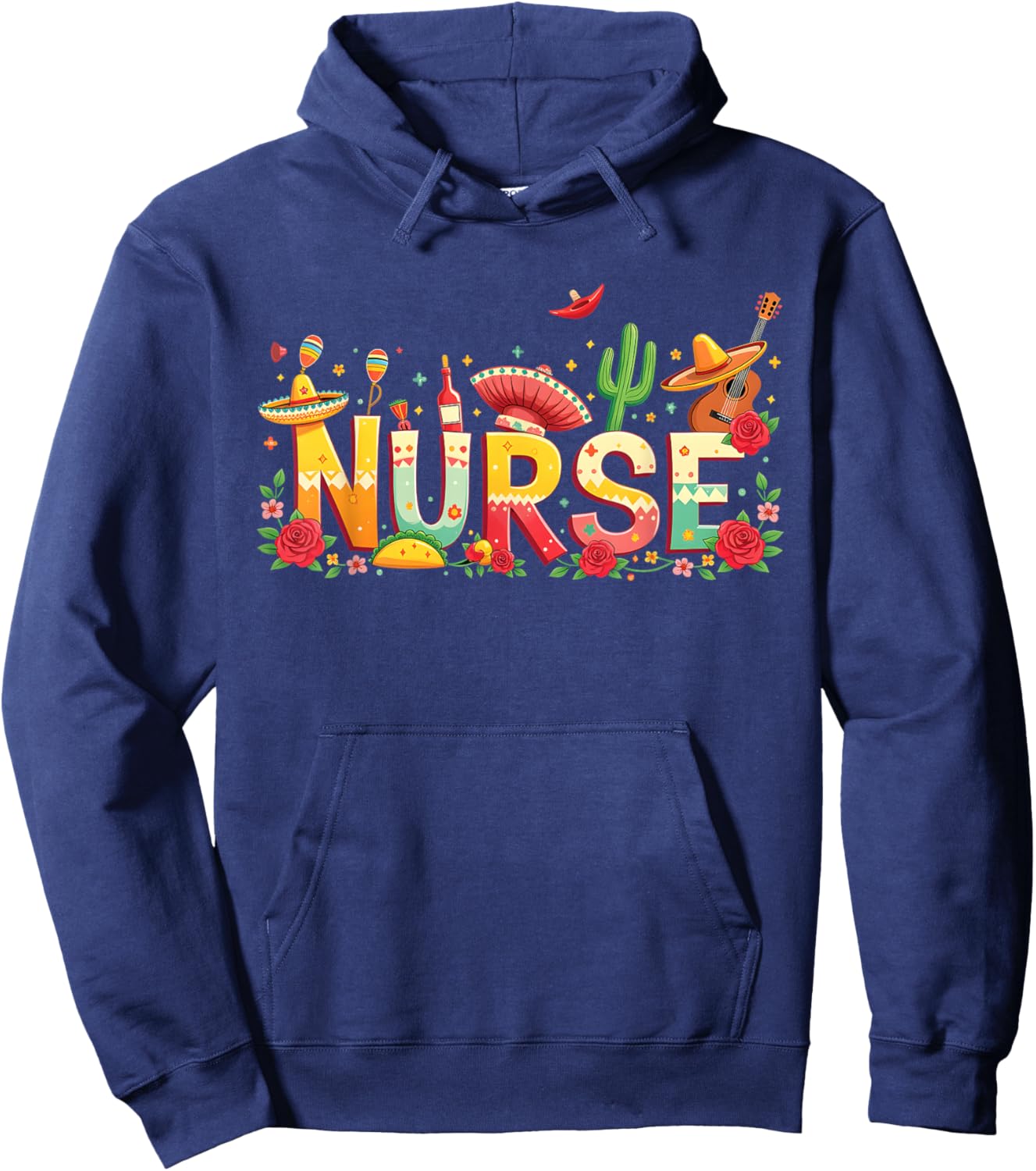 Cinco De Mayo Fiesta Mexican Party Nurse Women Scrub Top Hoodie - Hoodie | Navy