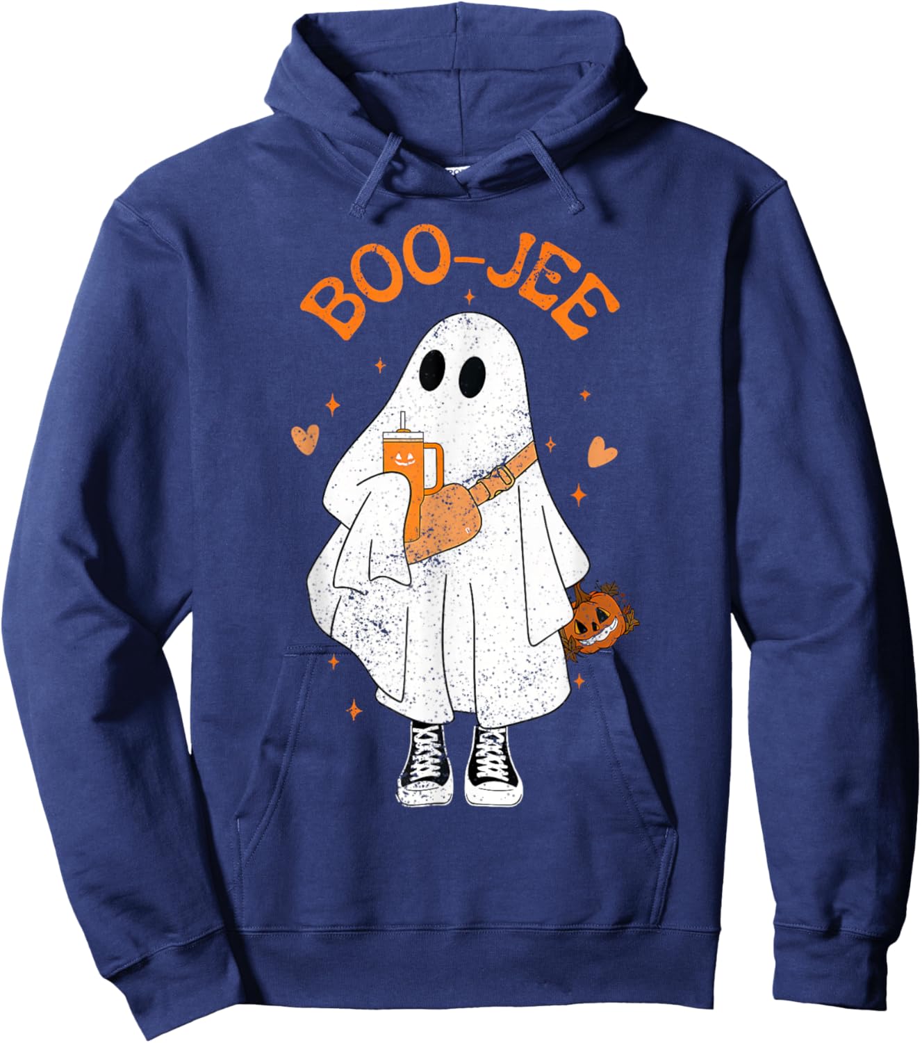Spooky Season Cute Ghost Halloween Boujee Boo Jee Hoodie - Hoodie | Navy