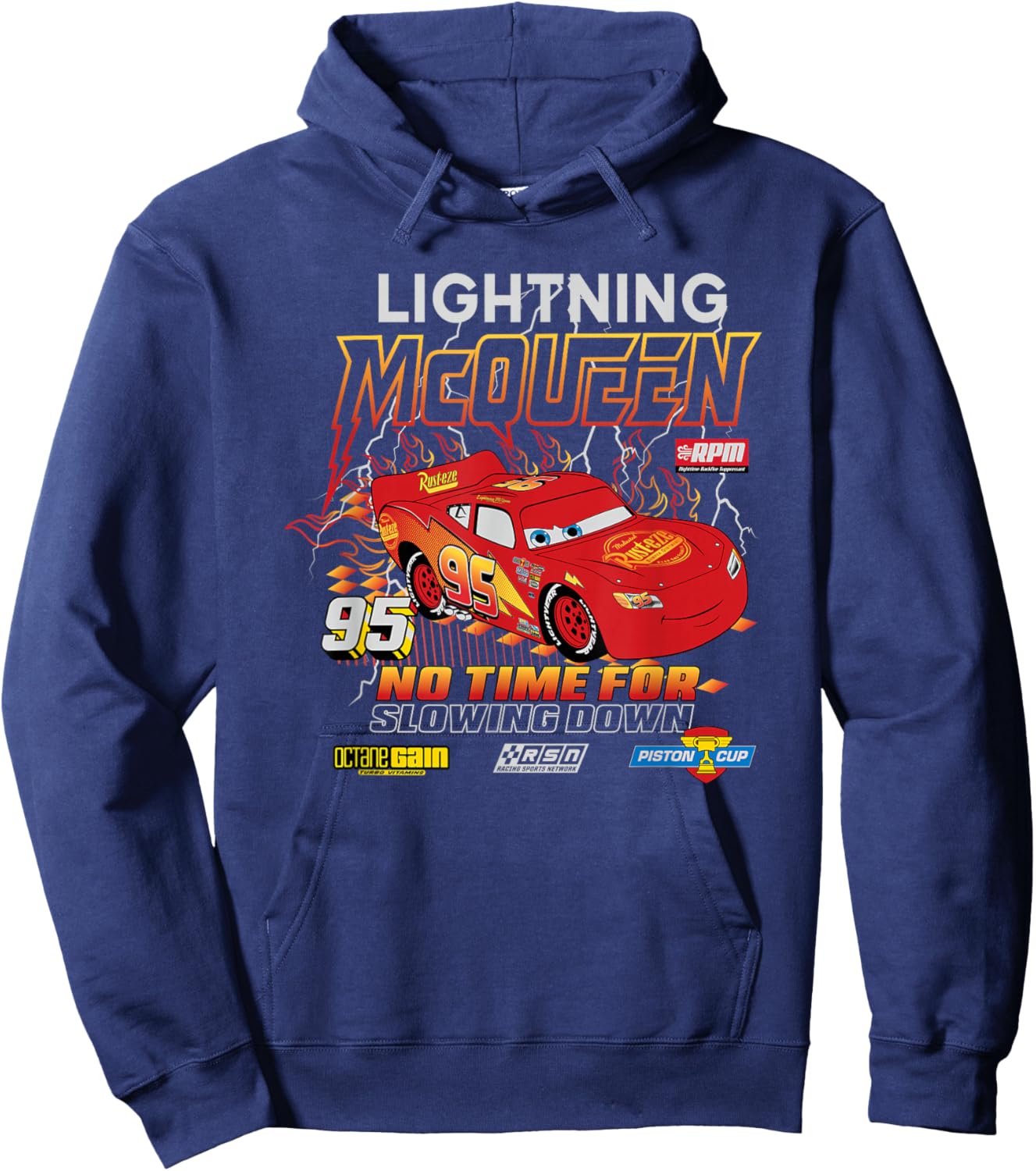 Cars Lightning McQueen No Time For Slow Down Hoodie - Hoodie | Navy