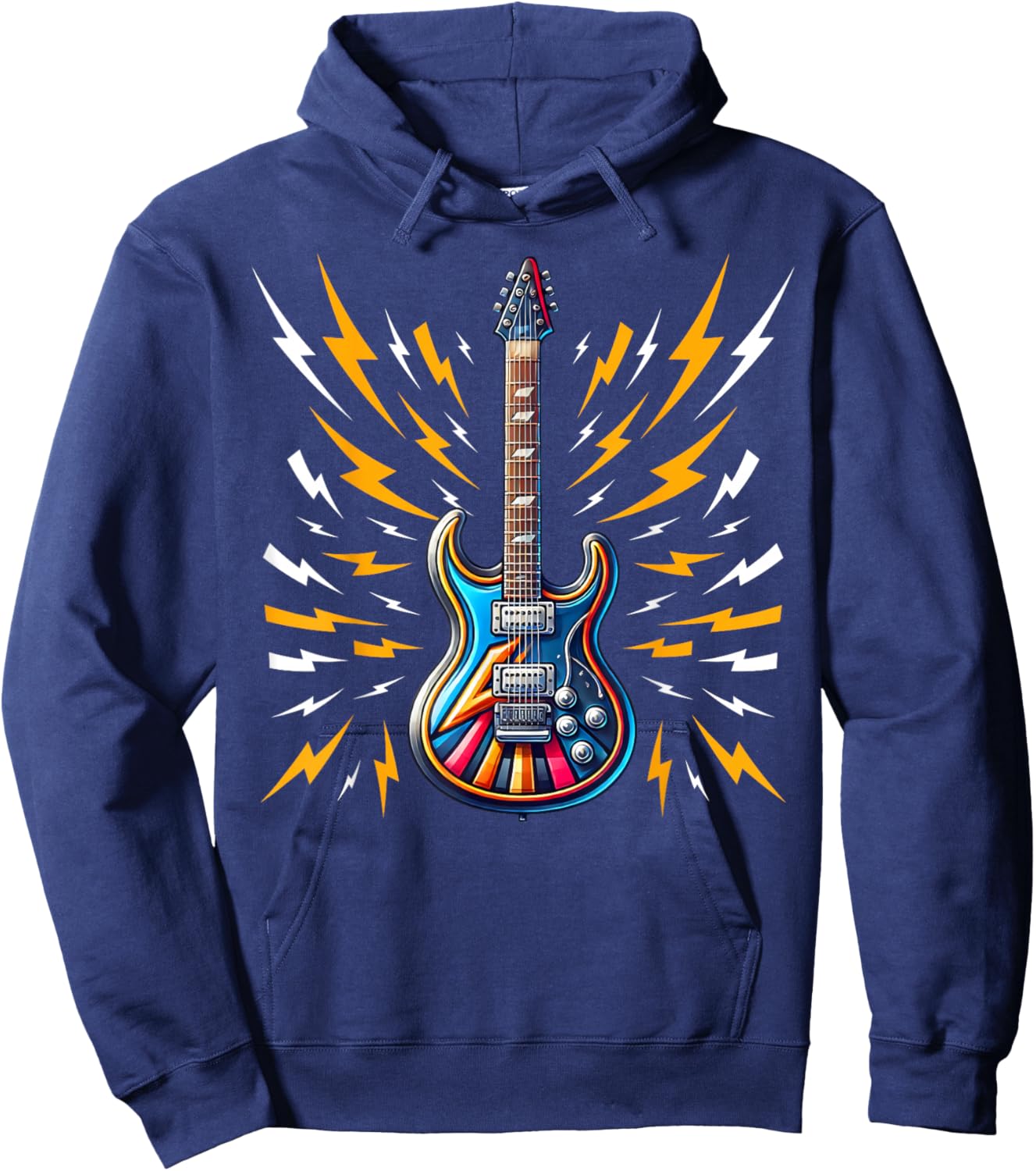 Rock Band Rock and Roll Music Boys Girls Electric Guitar Hoodie - Hoodie | Navy