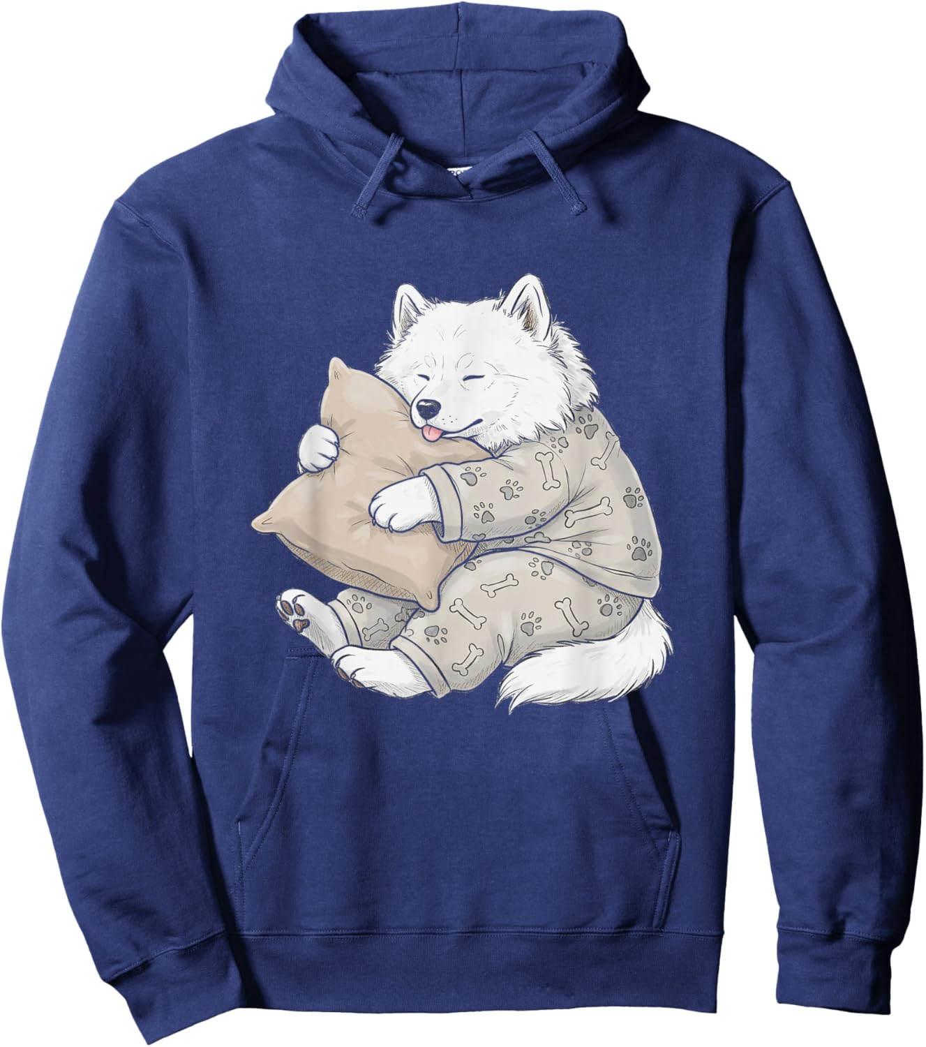 Funny Sleepy Samoyed Pajama Men Women Kids Hoodie - Hoodie | Navy