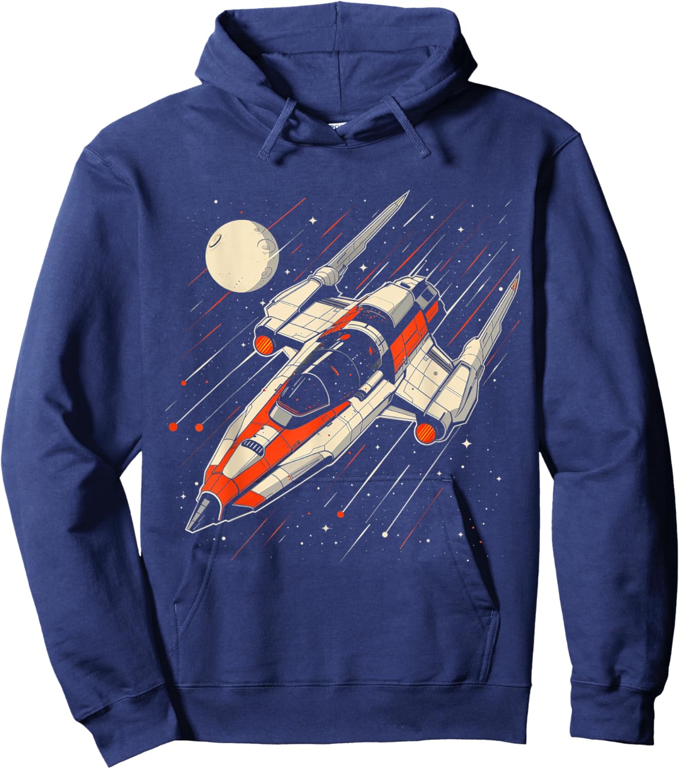 Retro Spaceship Vintage Hoodie - Hoodie | Navy