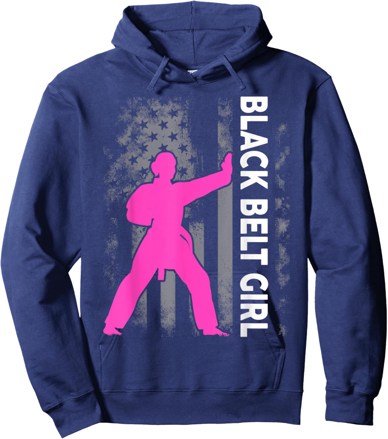Black Belt Girl Karate Jiu Jitsu Taekwondo Martial Arts Hoodie - Hoodie | Navy