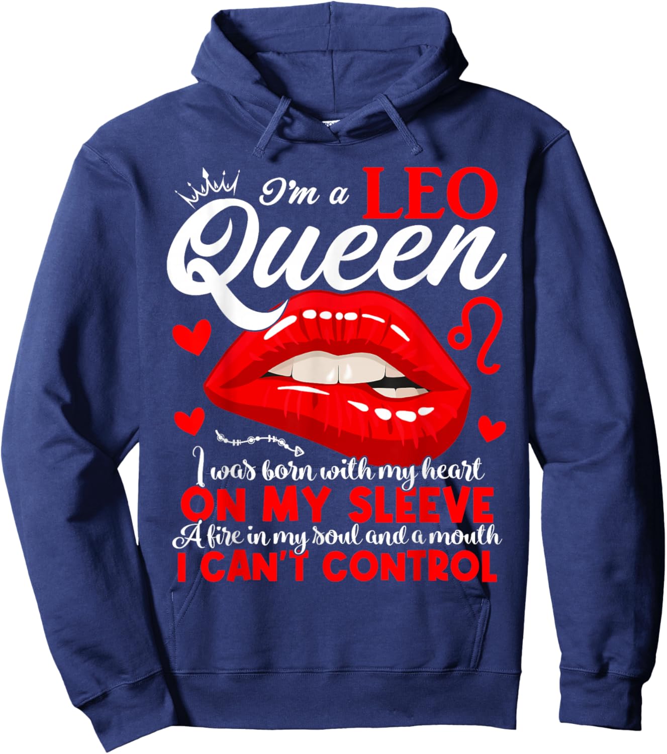 Leo Queen I'm Stronger July August Birthday Leo Zodiac Sign Hoodie - Hoodie | Navy
