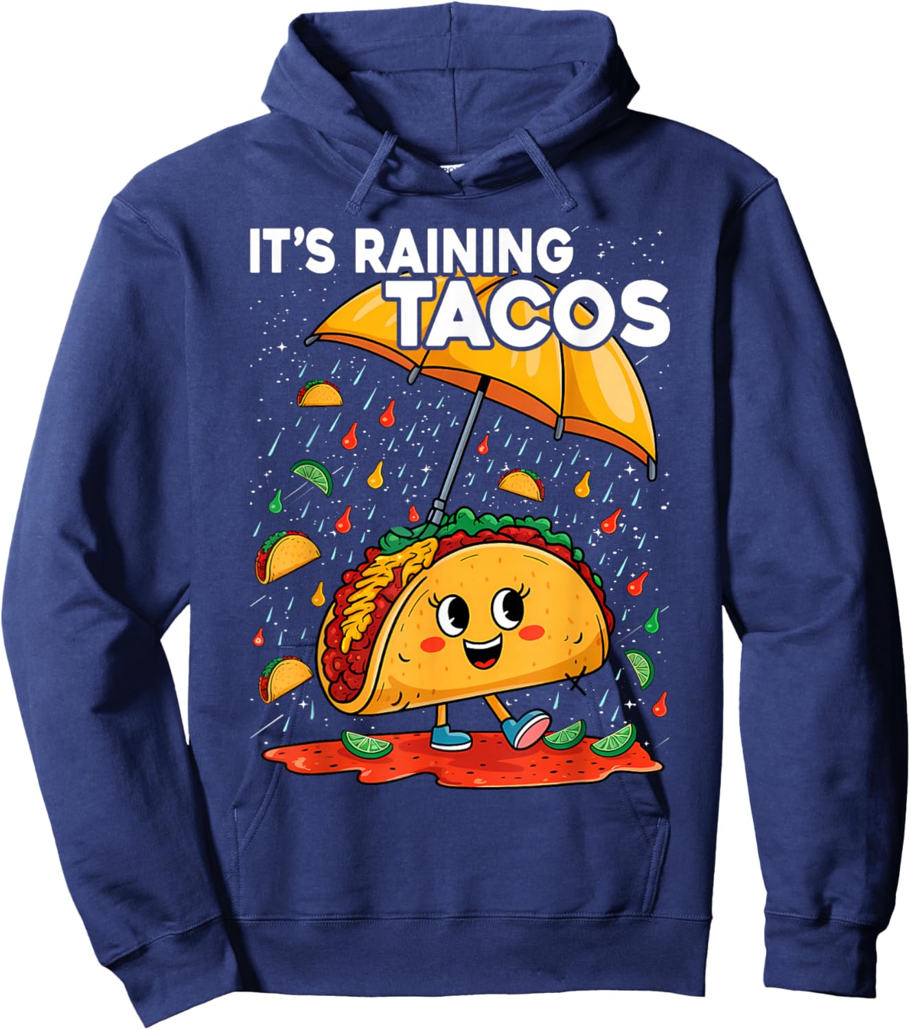 It is Raining Tacos Funny Taco Kids Girls Boys Hoodie - Hoodie | Navy