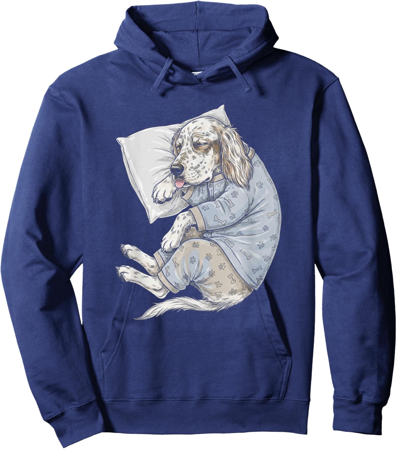 Funny Sleepy English Setter Pajama Men Women Kids Hoodie - Hoodie | Navy