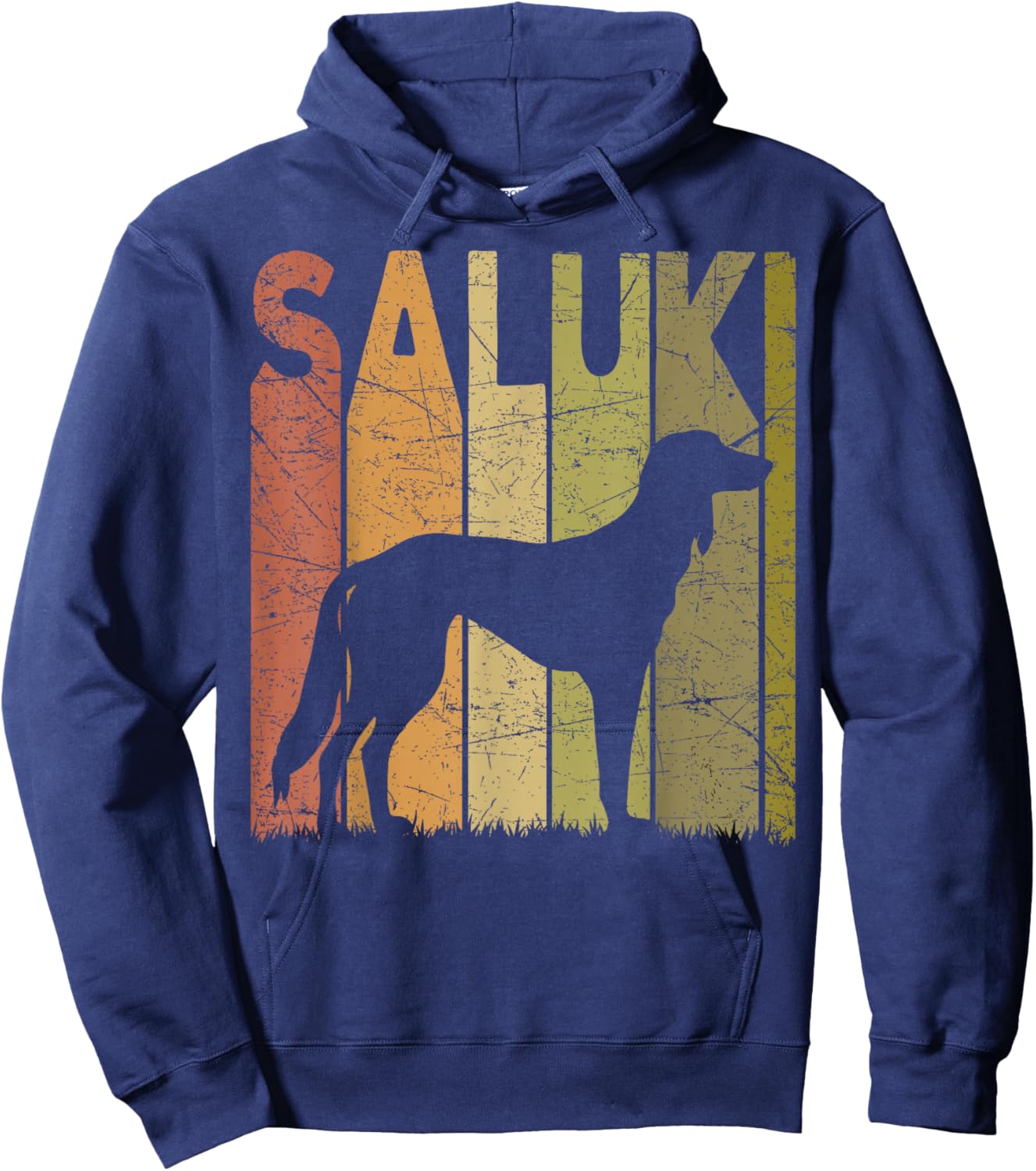 Saluki Vintage Saluki Dog Retro Dog Saluki Lover Men Women Girls Kids Hoodie - Hoodie | Navy