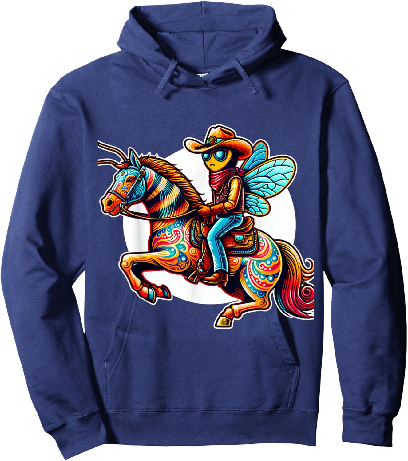 Bee Cowboy on Horse Hoodie - Hoodie | Navy