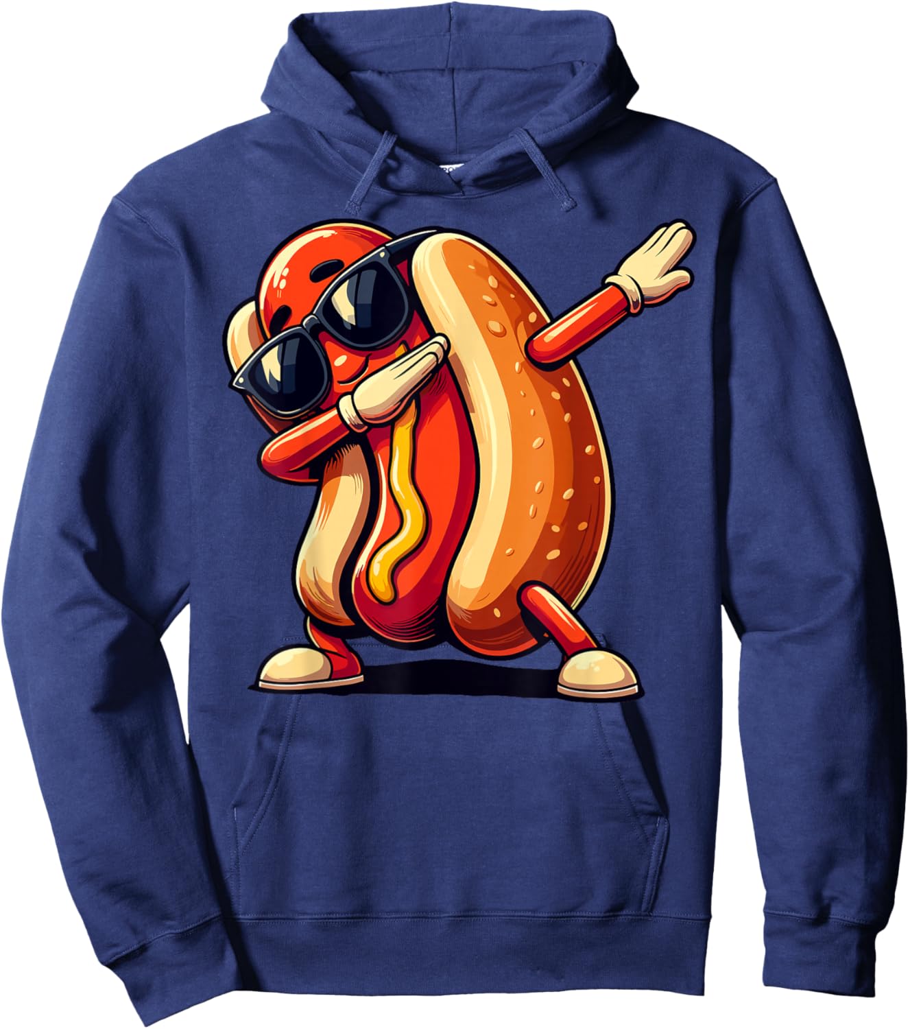 Cool Hot Dog Dabbing Funny Fast Food Hotdog Lovers Toddler Hoodie - Hoodie | Navy