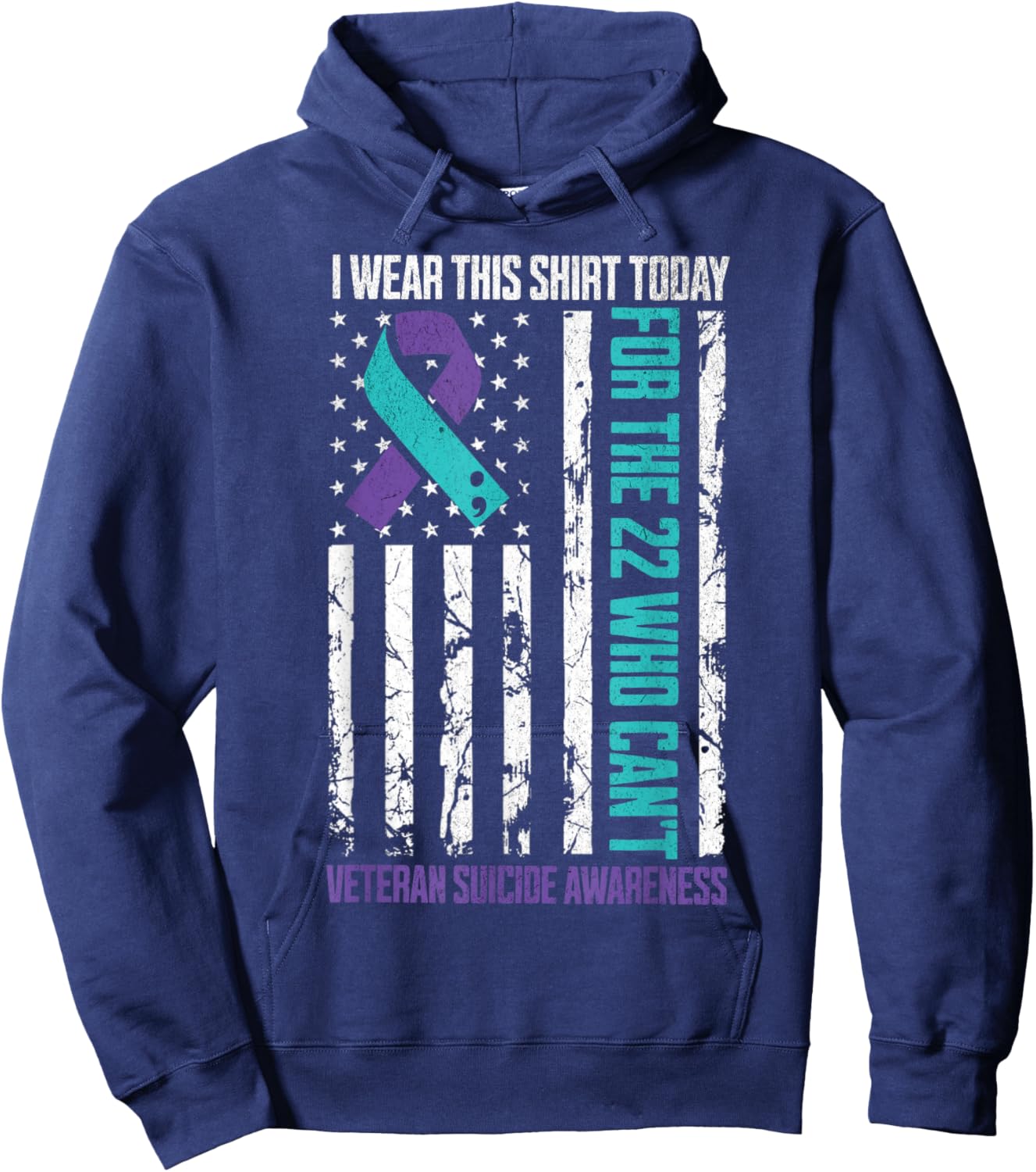 Military Veteran Suicide Awareness Month Suicide Prevention Hoodie - Hoodie | Navy