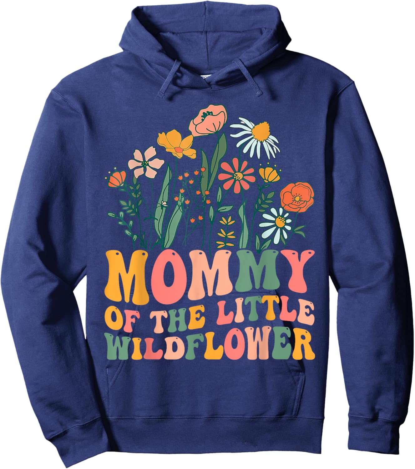 Mommy Of The Little Wildflower Birthday Party Baby Shower Hoodie - Hoodie | Navy