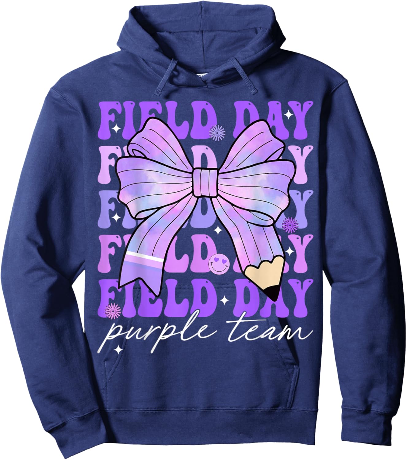 Field Day Teacher Student Kids Retro Field Day Purple Team Hoodie - Hoodie | Navy