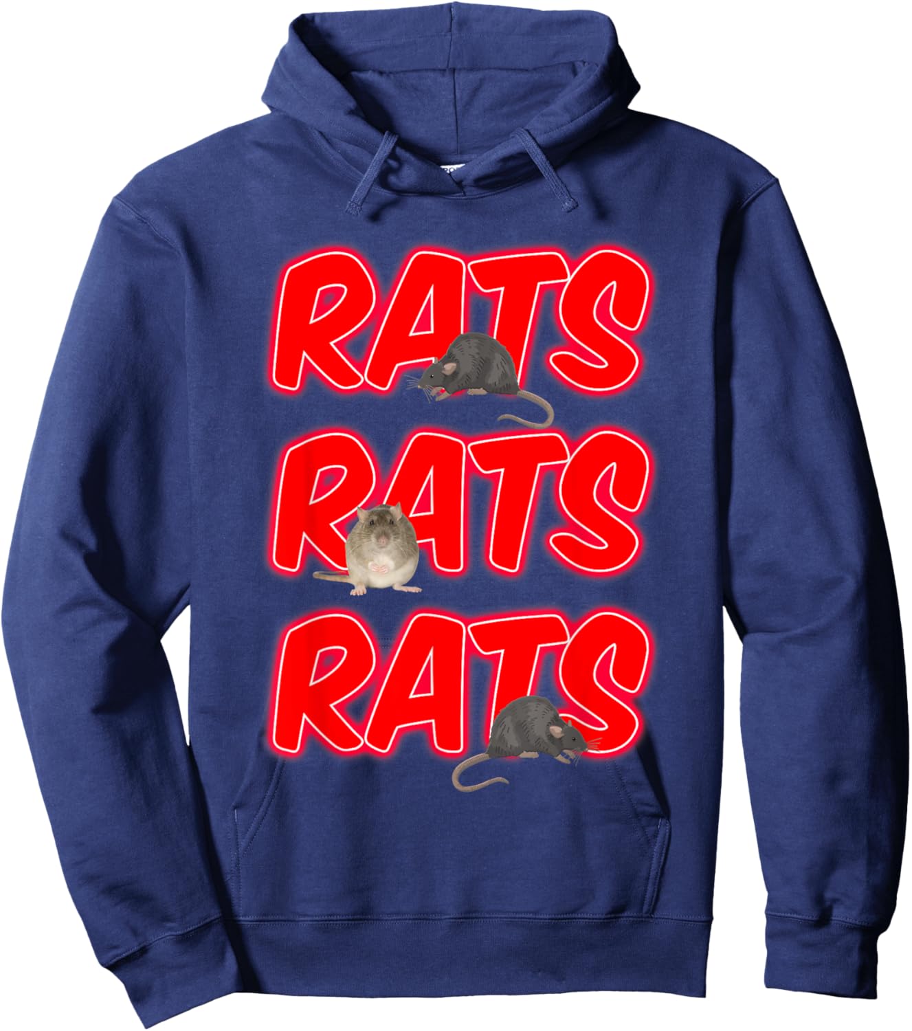 RATS RATS RATS for owner of rats, mice, sewers, waste Hoodie - Hoodie | Navy