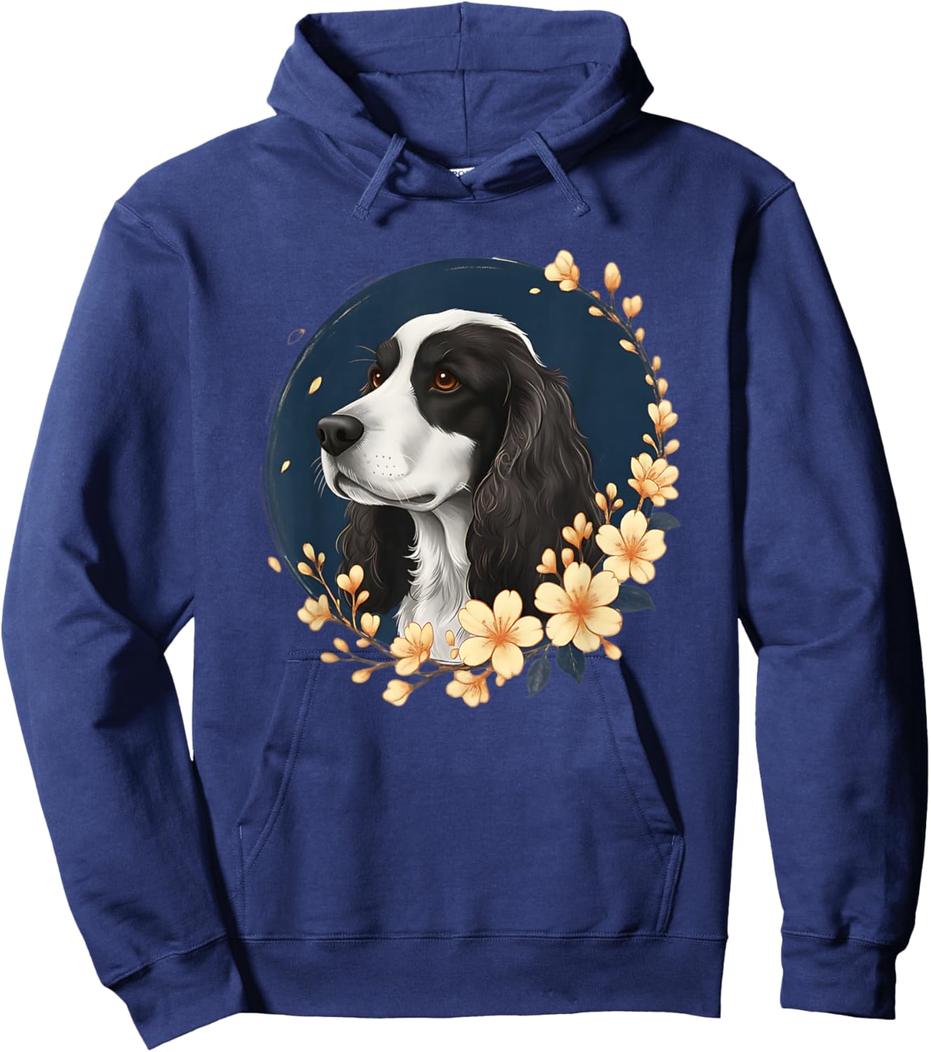 Black and White Cocker Spaniel Dog Lover Hoodie - Hoodie | Navy