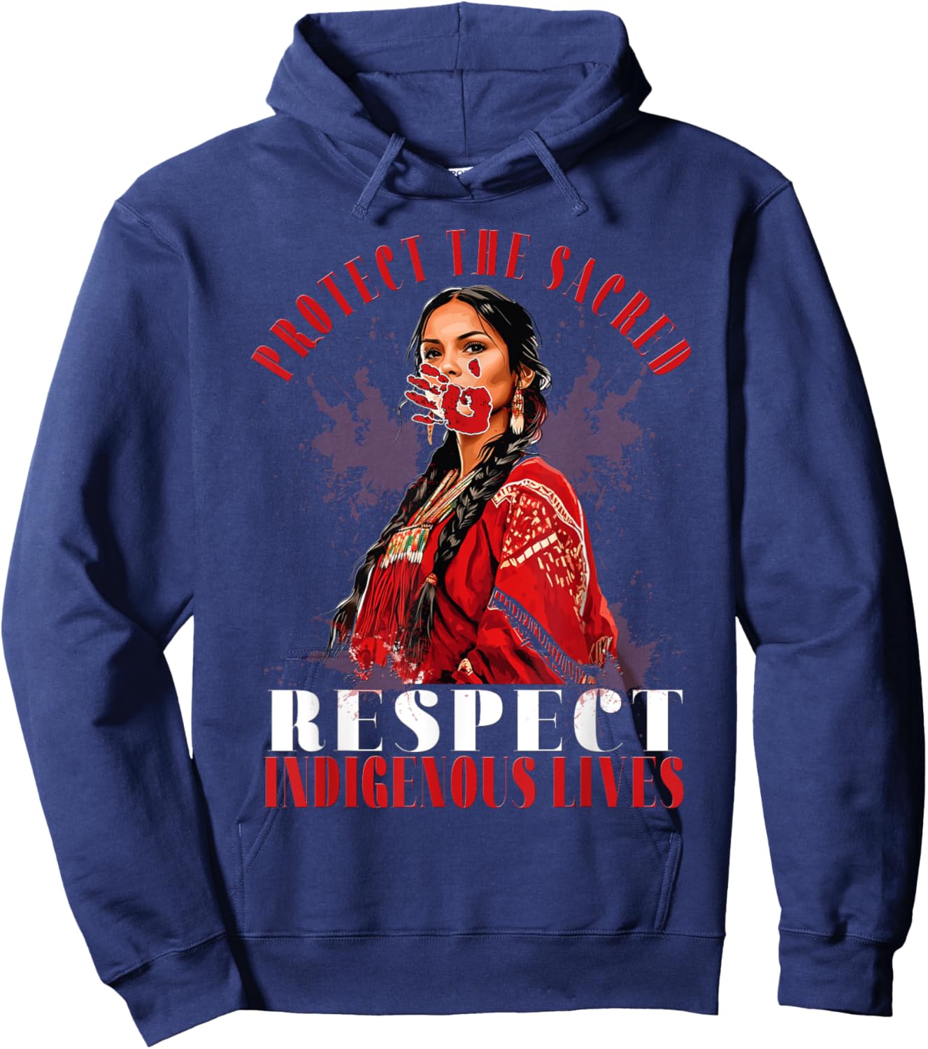 MMIW Awareness Indigenous Women Stolen Sisters Native Art Hoodie - Hoodie | Navy