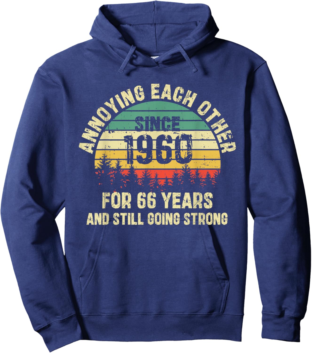 Annoying Each Other Since 1960 Vibes Retro Tropical Summer Hoodie - Hoodie | Navy