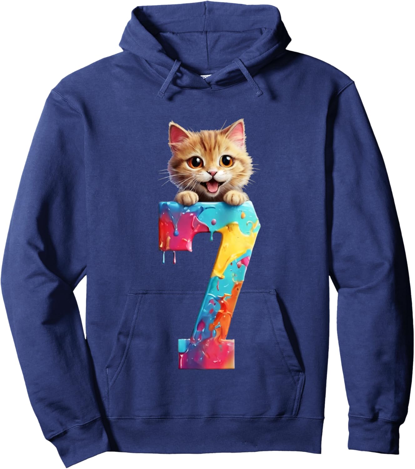 Kids CATS 7 YEARS CAT 7TH BIRTHDAY Hoodie - Hoodie | Navy