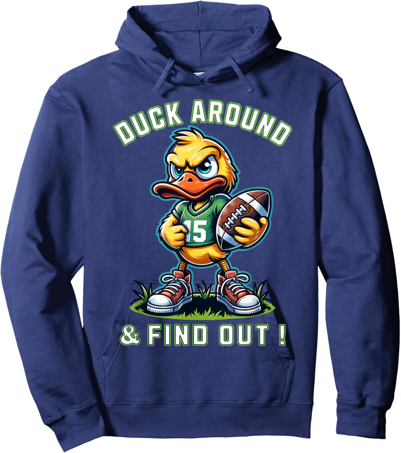 Funny Duck Around & Find Out Duck Lovers Collegiate Style Hoodie - Hoodie | Navy