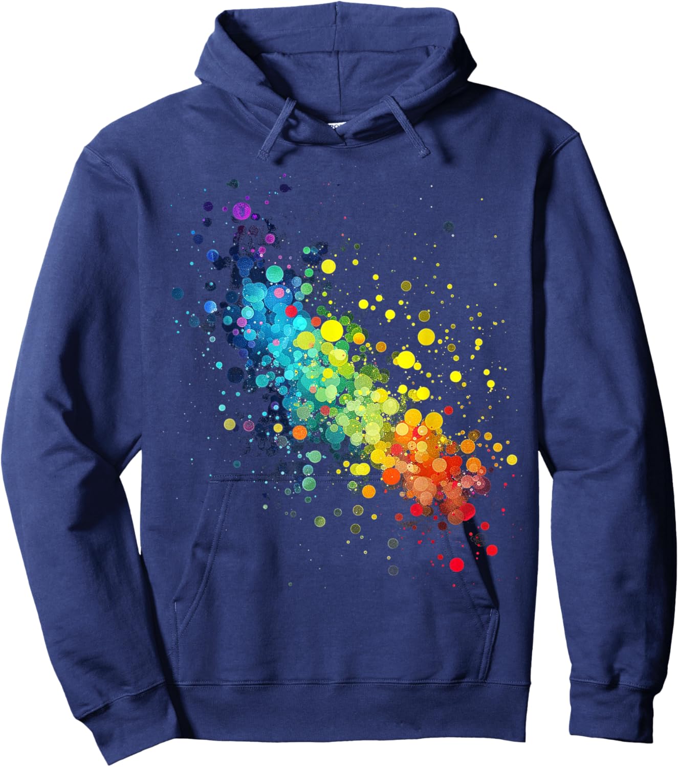 Colorful Watercolor Dot Hoodie - Hoodie | Navy
