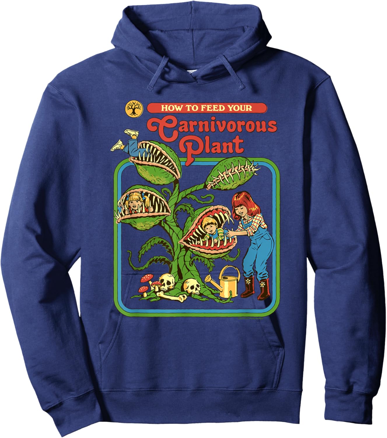 Steven Rhodes How to Feed Your Carnivorous Plant Dark Humor Hoodie - Hoodie | Navy
