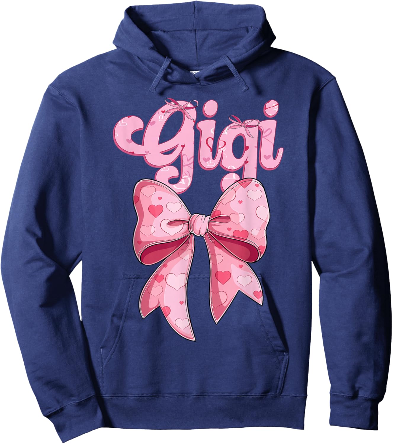 mother's day coquette bow family matching Groovy pink Gigi Hoodie - Hoodie | Navy