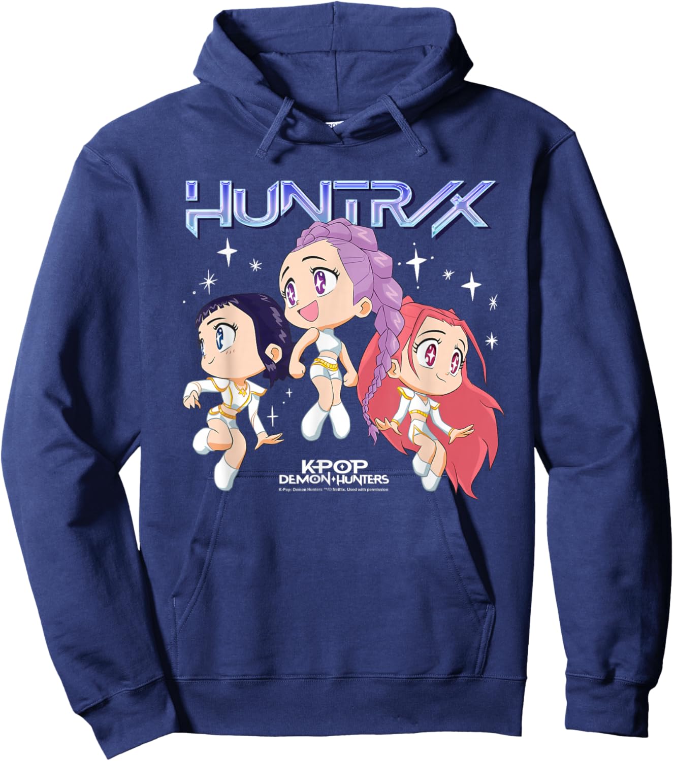 Kpop Demon Hunters Huntrix Chibi Officially Licensed Hoodie - Hoodie | Navy
