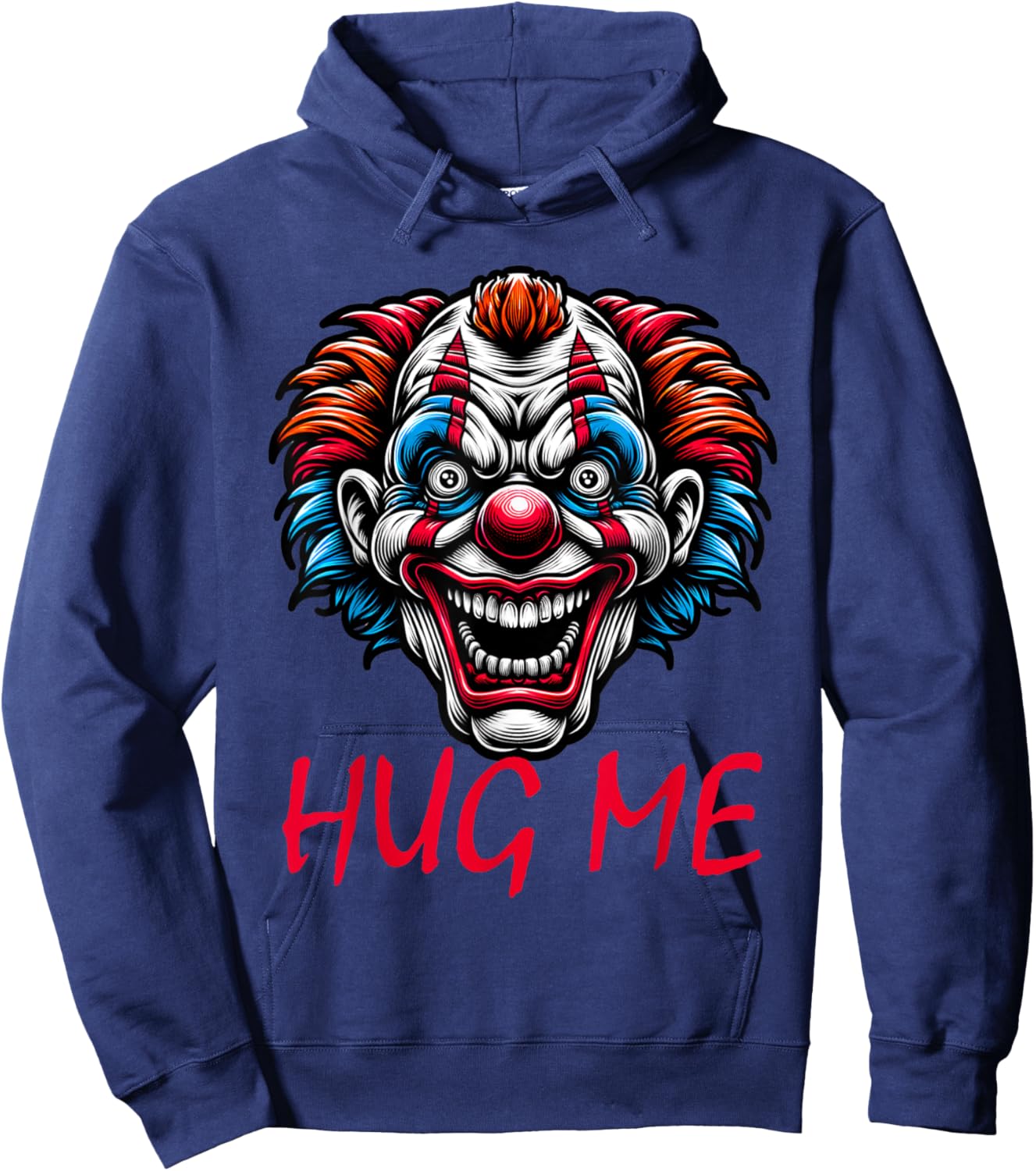 Creepy Clown Hug Me Horror Halloween Spooky Circus Scary Hoodie - Hoodie | Navy