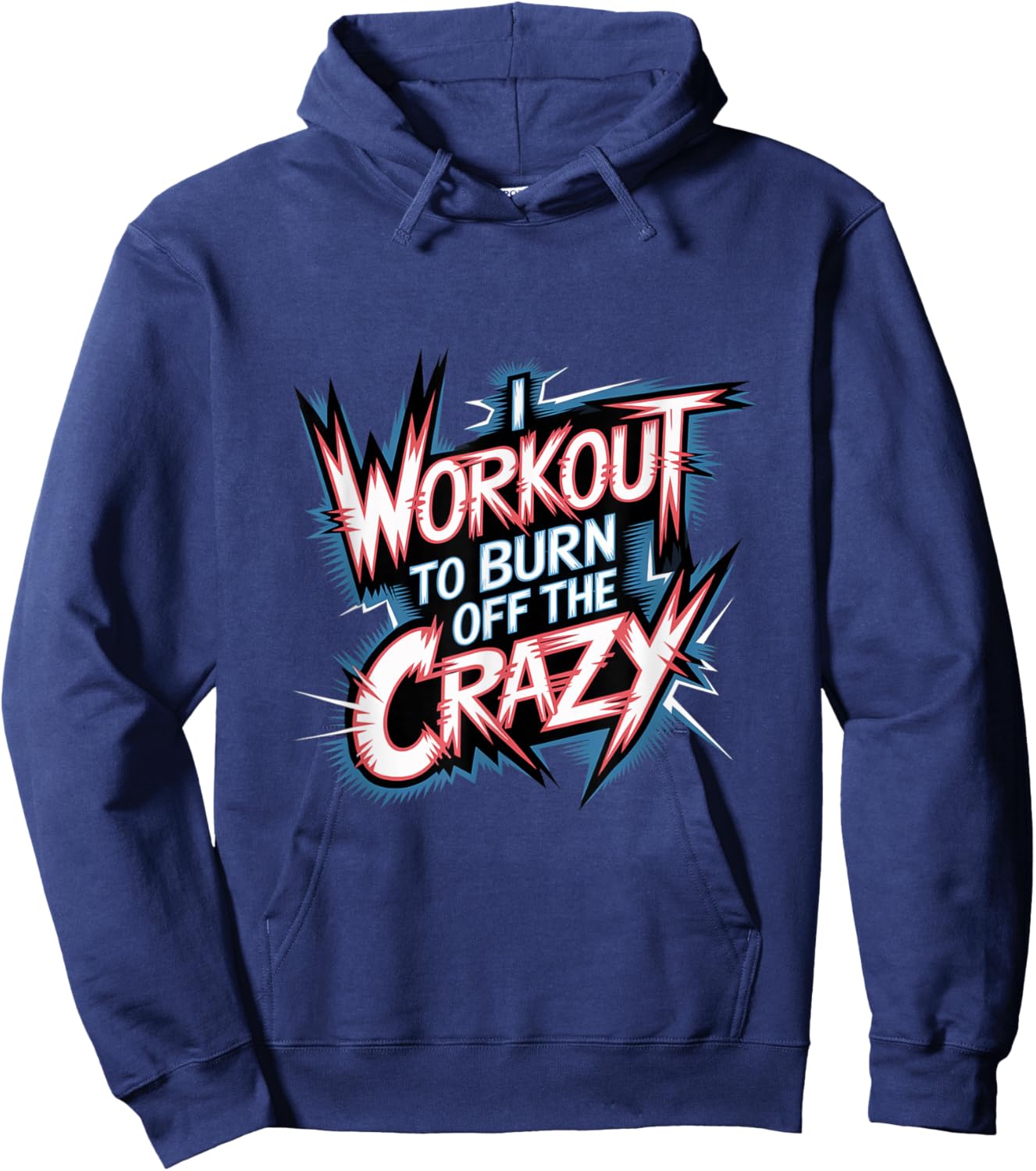 Insane Gym Exercise -Adults Workout Black Small Classic Fit Short Sleeve Cotton Blend Machine Wash Hoodie - Hoodie | Navy