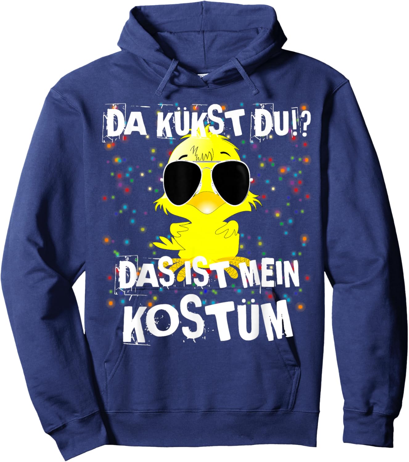 Funny Fancy Dress Party Outfit Saying Duck Chick Confetti Hoodie - Hoodie | Navy