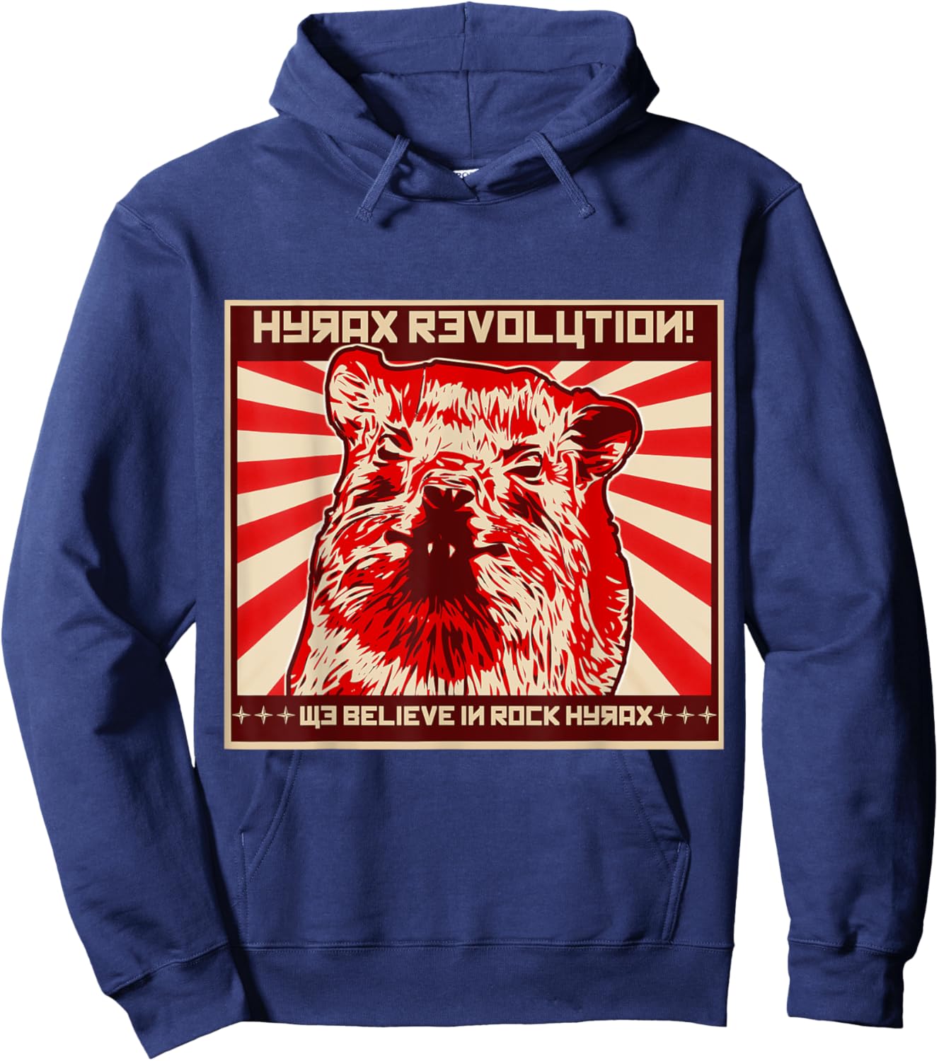 Not an Elephant Rock Hyrax Revolution - Black - Small - -Adults - Short Sleeve - Classic Fit Hoodie - Hoodie | Navy