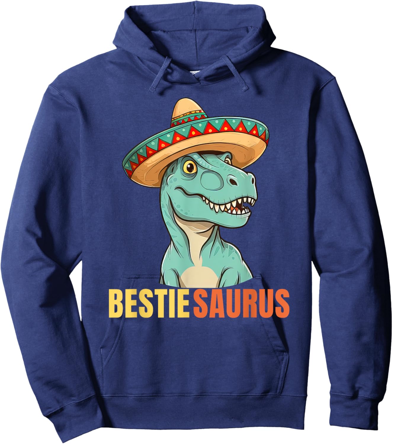 Bestiesaurus Funny Friend Saurus Matching BFF Dinosaur T Rex Hoodie - Hoodie | Navy